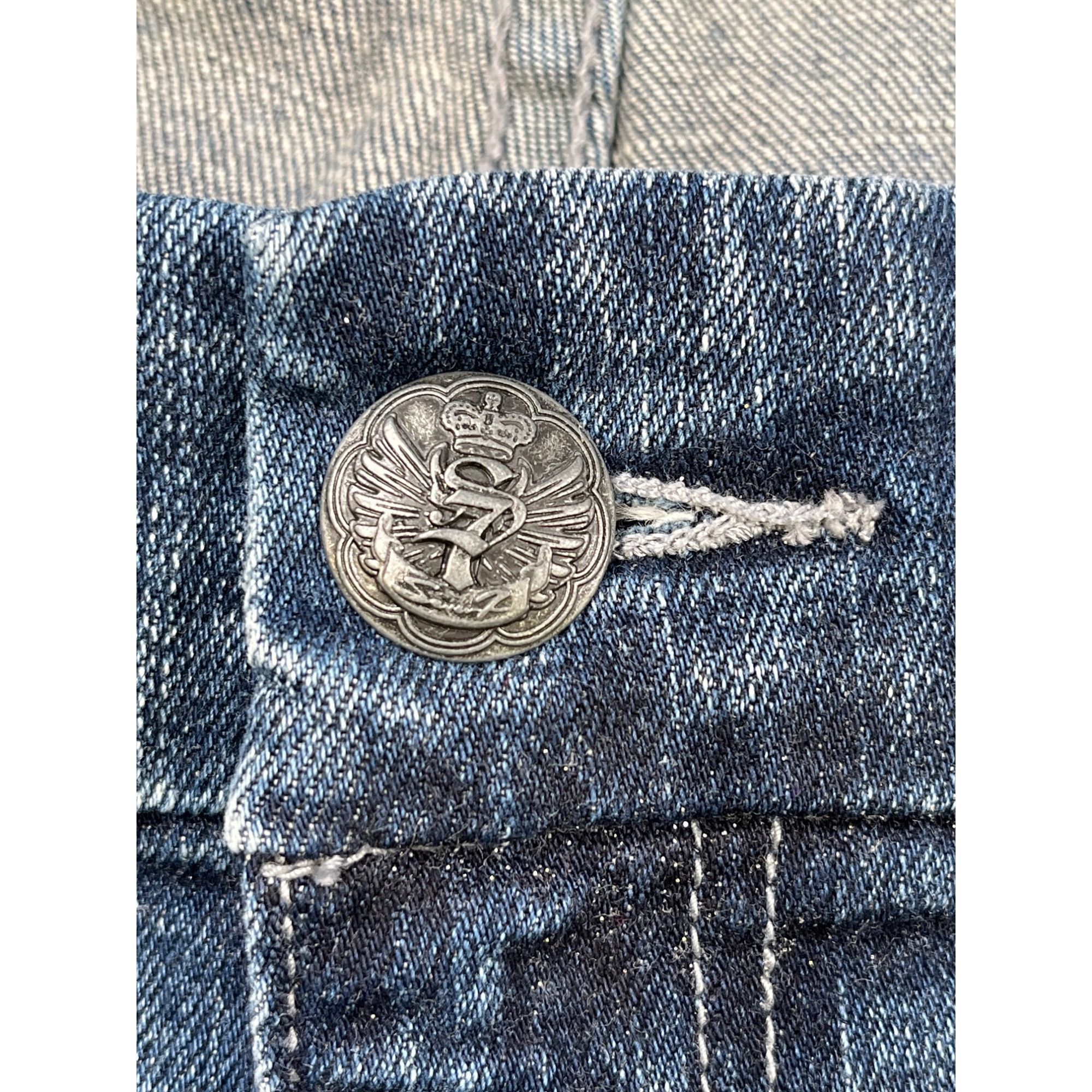 7 For All Mankind 7 For All Mankind SKU 7571 Womens Distressed Blue Denim Jean Size 22" - 14 Thumbnail