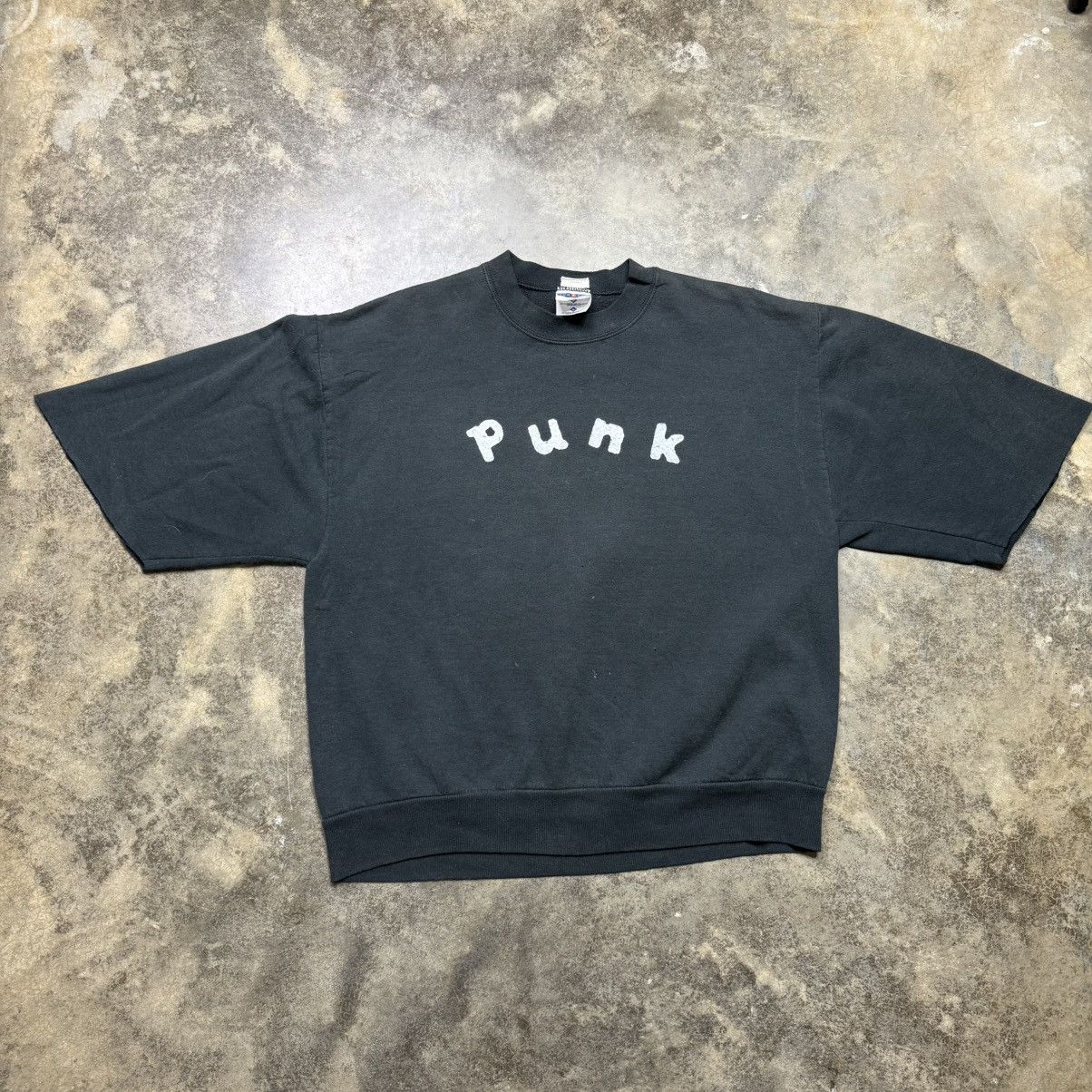 Vintage vintage punk custom baggy crop style sweatshirt shirt Size US L / EU 52-54 / 3 - 2 Thumbnail