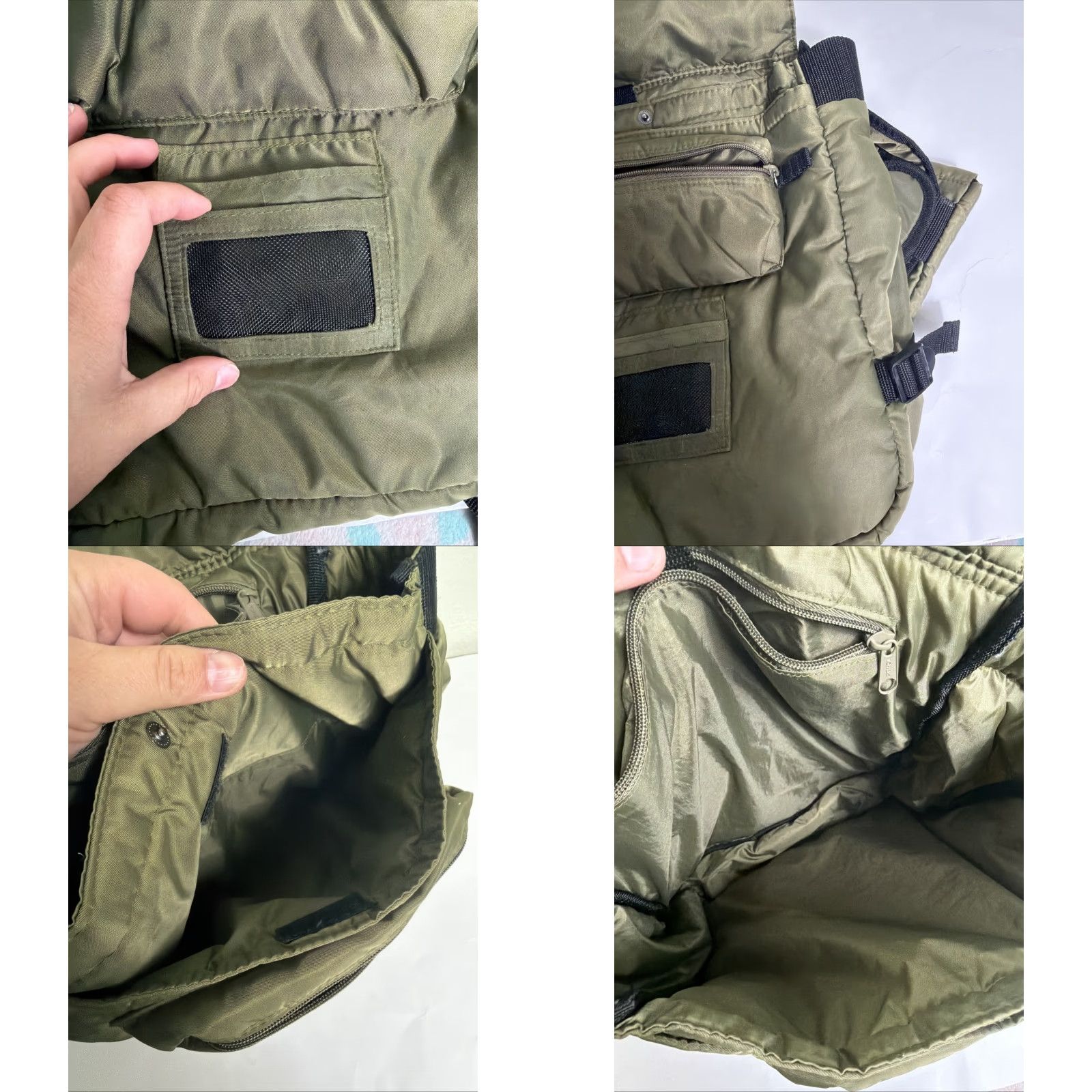 J Brand Toppers Army Green Polyester Sling Bag Messenger Bag Hook Loop Men 13x11x5 Size ONE SIZE - 11 Thumbnail