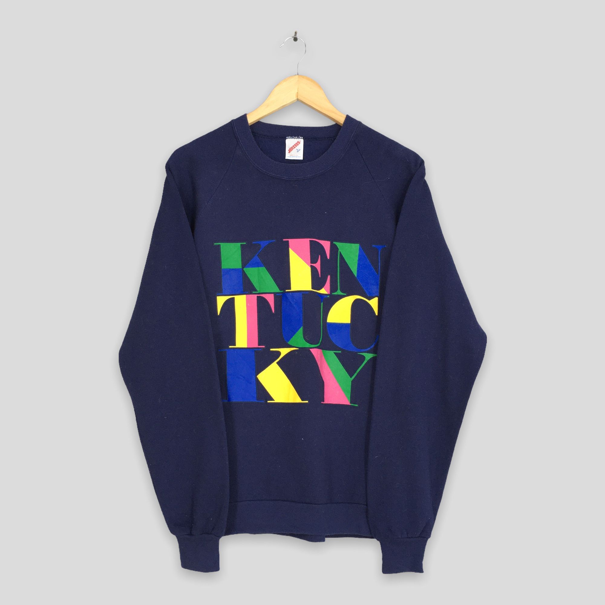Jerzees Vintage Kentucky Spell Out Graphic Sweatshirt Blue Large Size US L / EU 52-54 / 3 - 1 Thumbnail