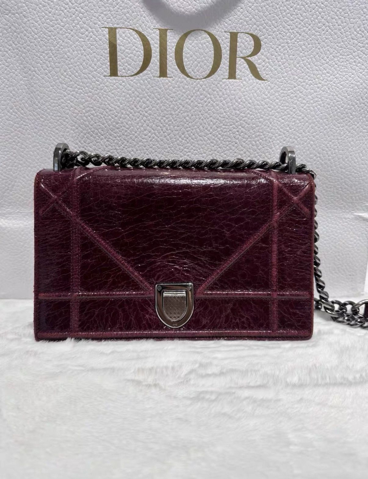 Dior Dior Diorama small burgundy chain bag J38 Size ONE SIZE - 1 Thumbnail