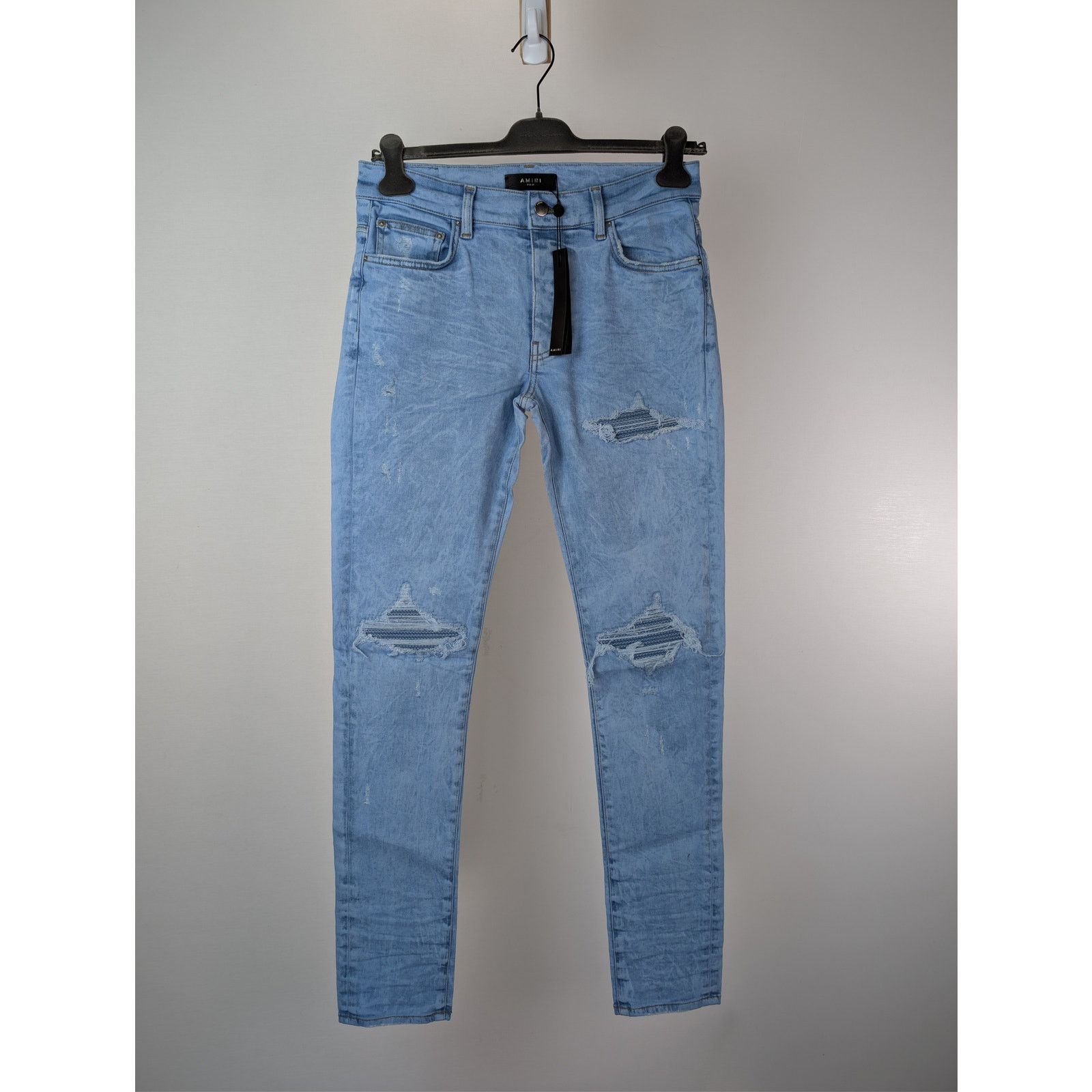 Amiri o1rshd1 Oversized Mesh Jeans in Ashley Blue Size US 31 - 1 Thumbnail