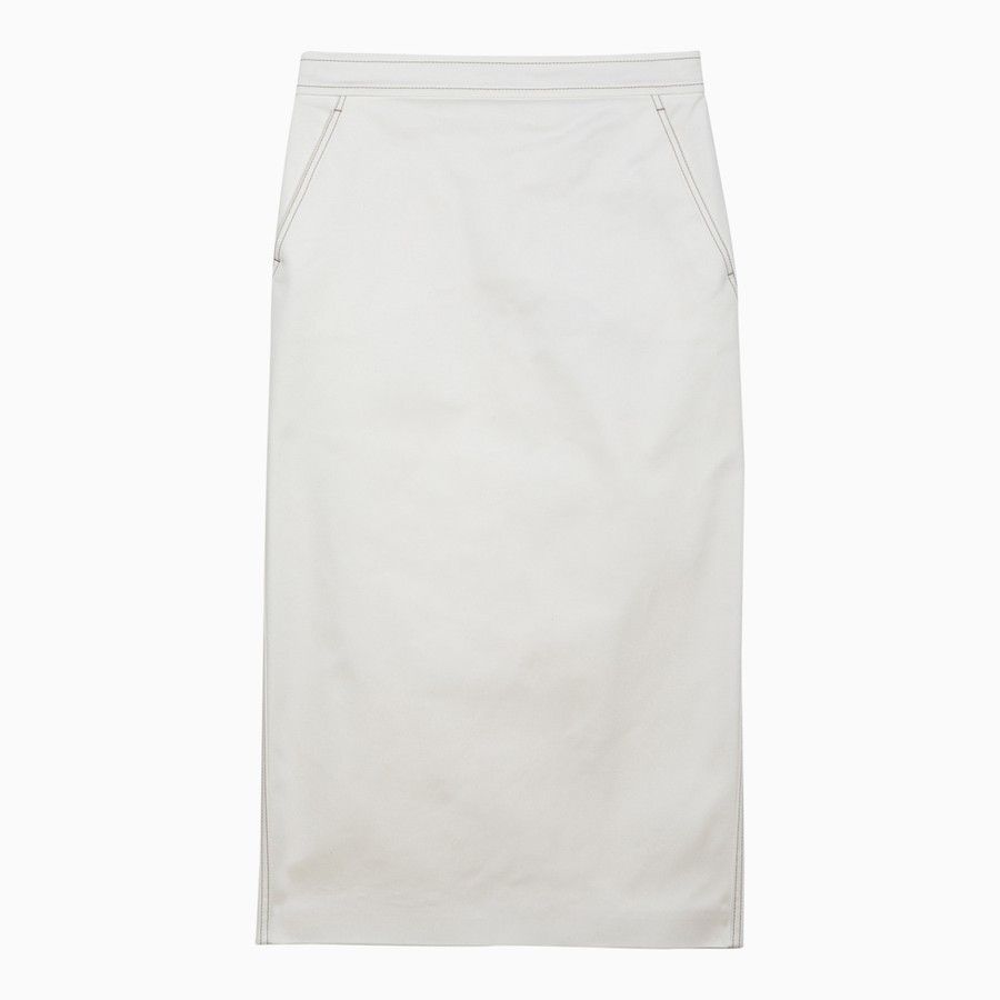 Max Mara o1d2blof0824 Midi Skirt in White Size 28" / US 6 / IT 42 - 1 Thumbnail