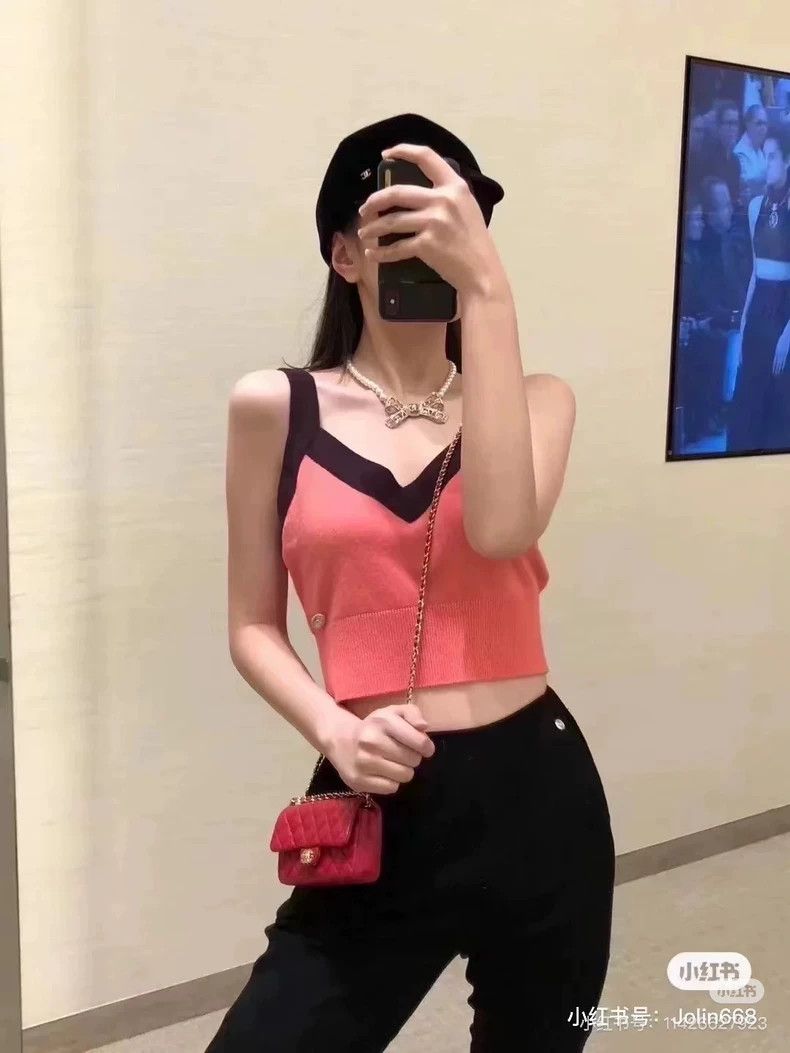 Chanel Chanel 20A Kangpeng Street Orange Pink Patch Brown Edge Kn Size XXS / US 00 / IT 34 - 8 Thumbnail
