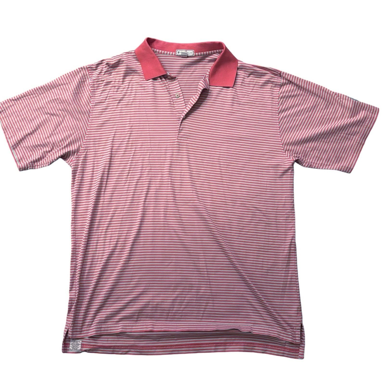 Peter Millar Vintage Peter Millar Pink Gray Cotton Striped Polo XL* Size US XL / EU 56 / 4 - 3 Thumbnail