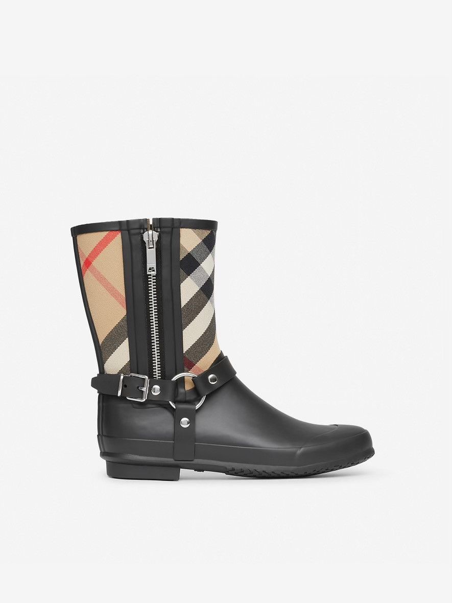Burberry Burberry Strap Detail House Check Rubber Rain Boots Size US 5 / IT 35 - 1 Thumbnail