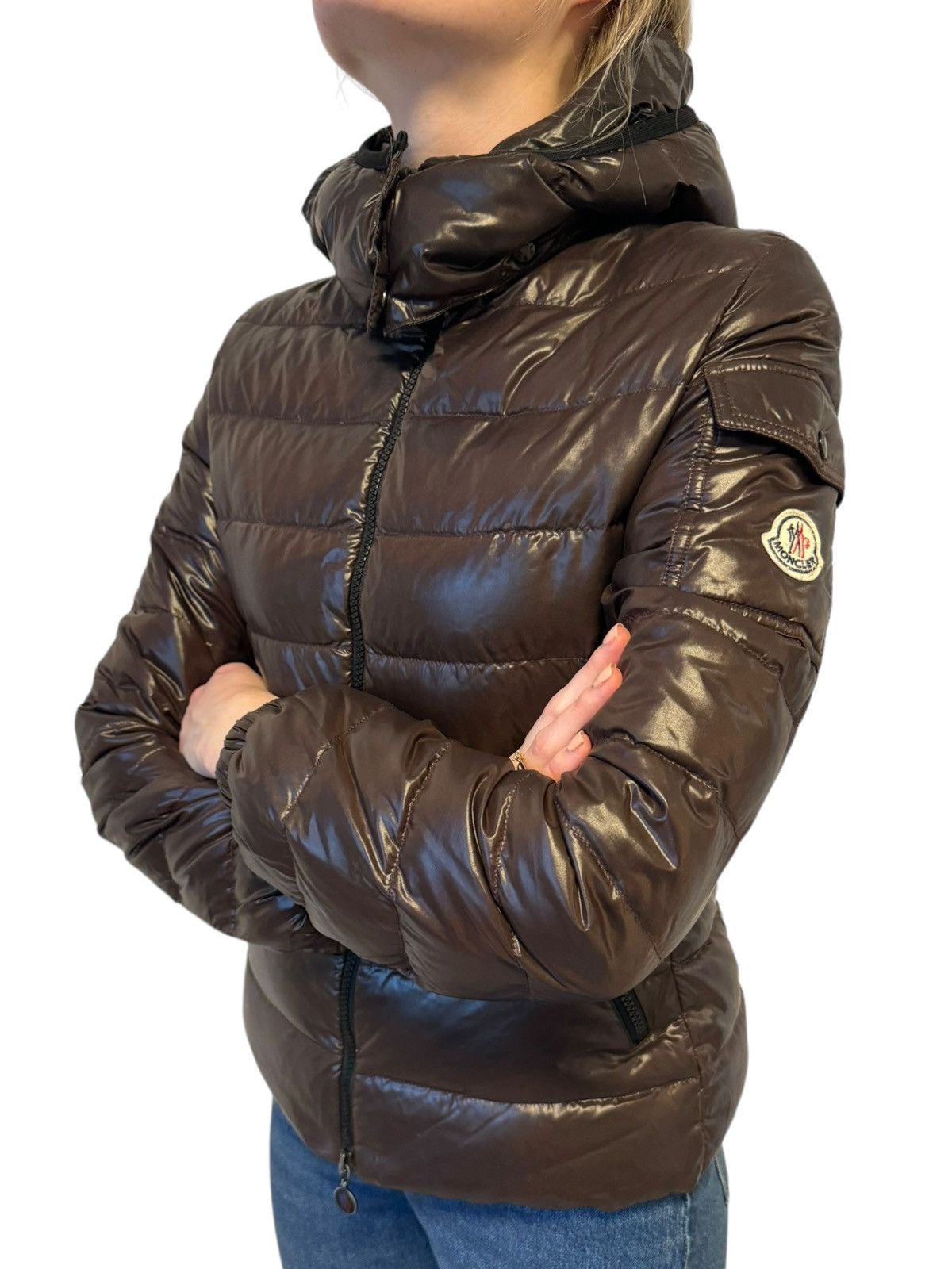 image of Moncler Bady Ladies Down Puffer Jacket Xs Small 14 Years in Brown, Women's