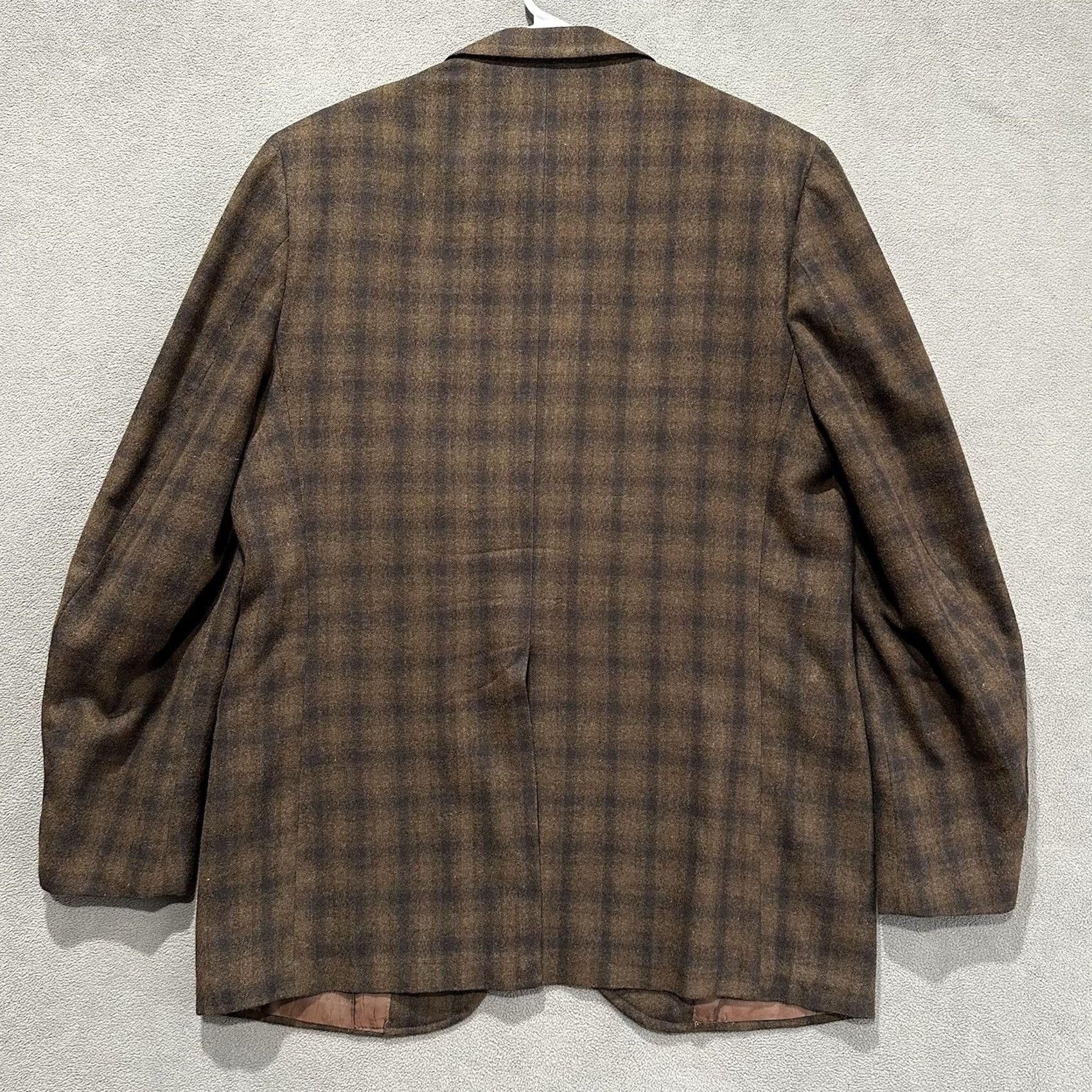 Vintage Towncraft Sport Coat Mens 44R Brown Plaid Wool Blazer Jacket Size 44R - 2 Thumbnail