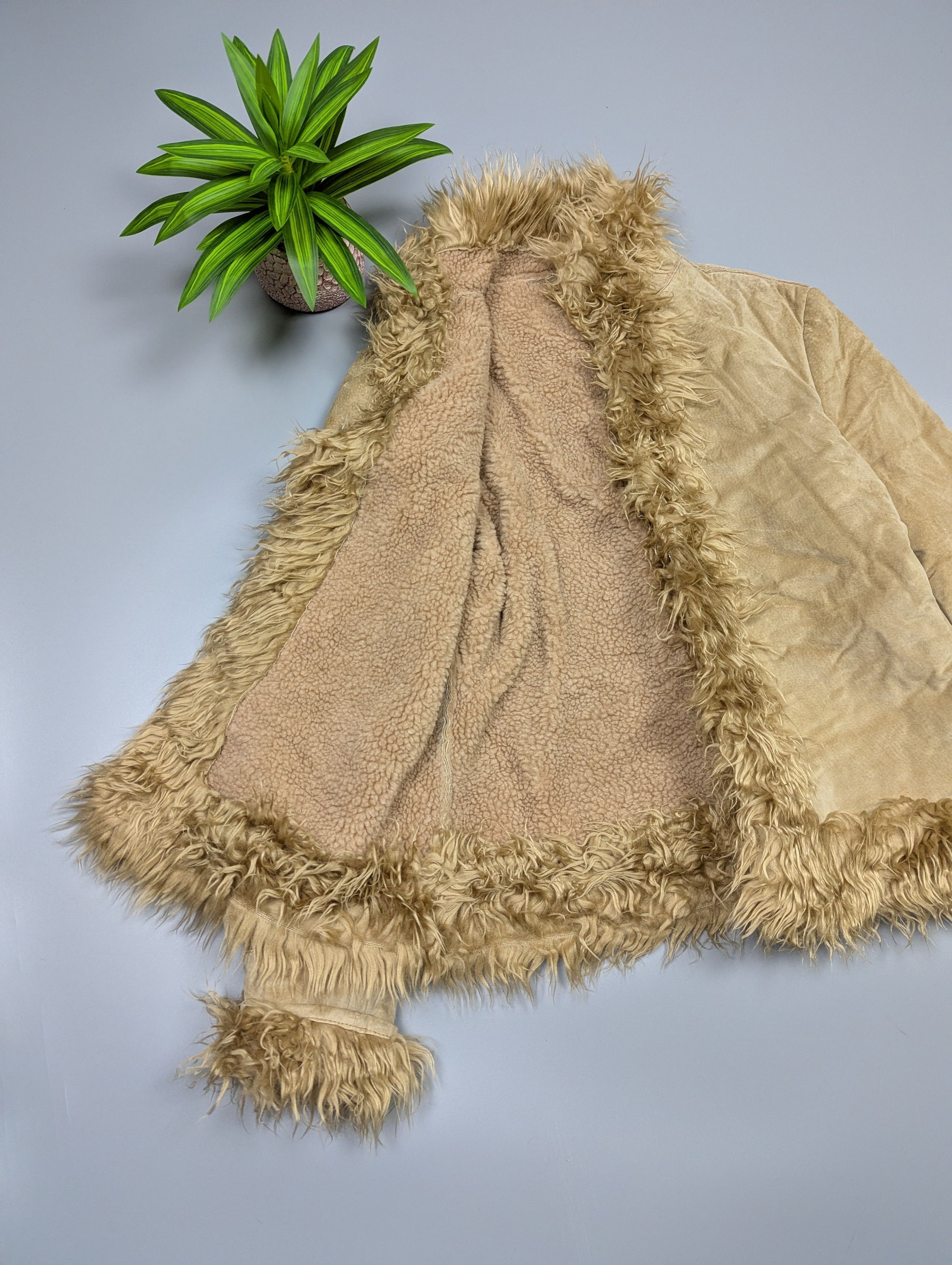 Vintage VTG Y2K Penny Lane Leather Fur Trim Coat Women’s Jacket Size M / US 6-8 / IT 42-44 - 7 Thumbnail