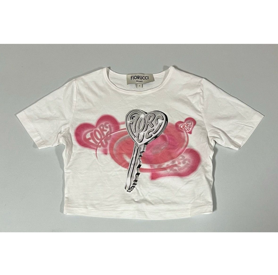 Fiorucci Fiorucci ‘Love Is Key’ Airbrush Shirt Blouse Tee Size S 🎀✨ Size S / US 4 / IT 40 - 2 Thumbnail