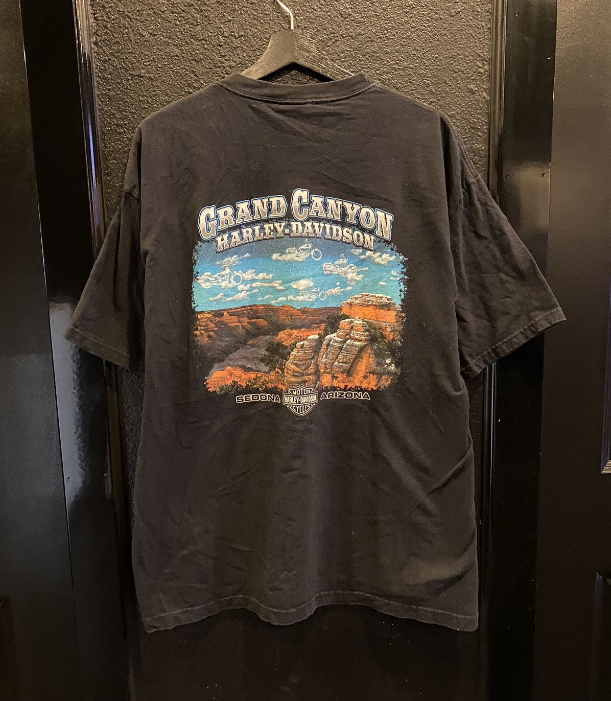 Harley Davidson × Vintage Vintage Harley Davidson Grand Canyon Black T Shirt Size US XL / EU 56 / 4 - 2 Thumbnail