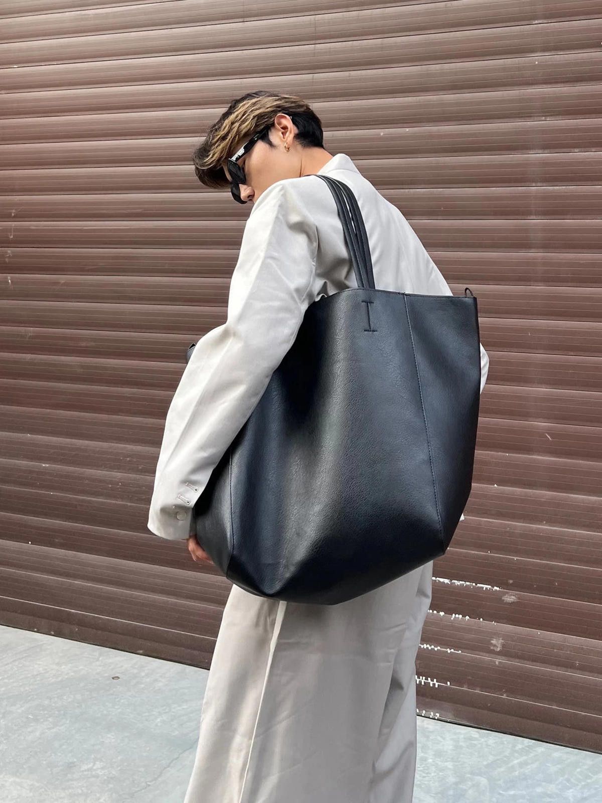 Vintage Vintage Bucket Shoulder Tote | Large PU Handbag Size ONE SIZE - 1 Thumbnail