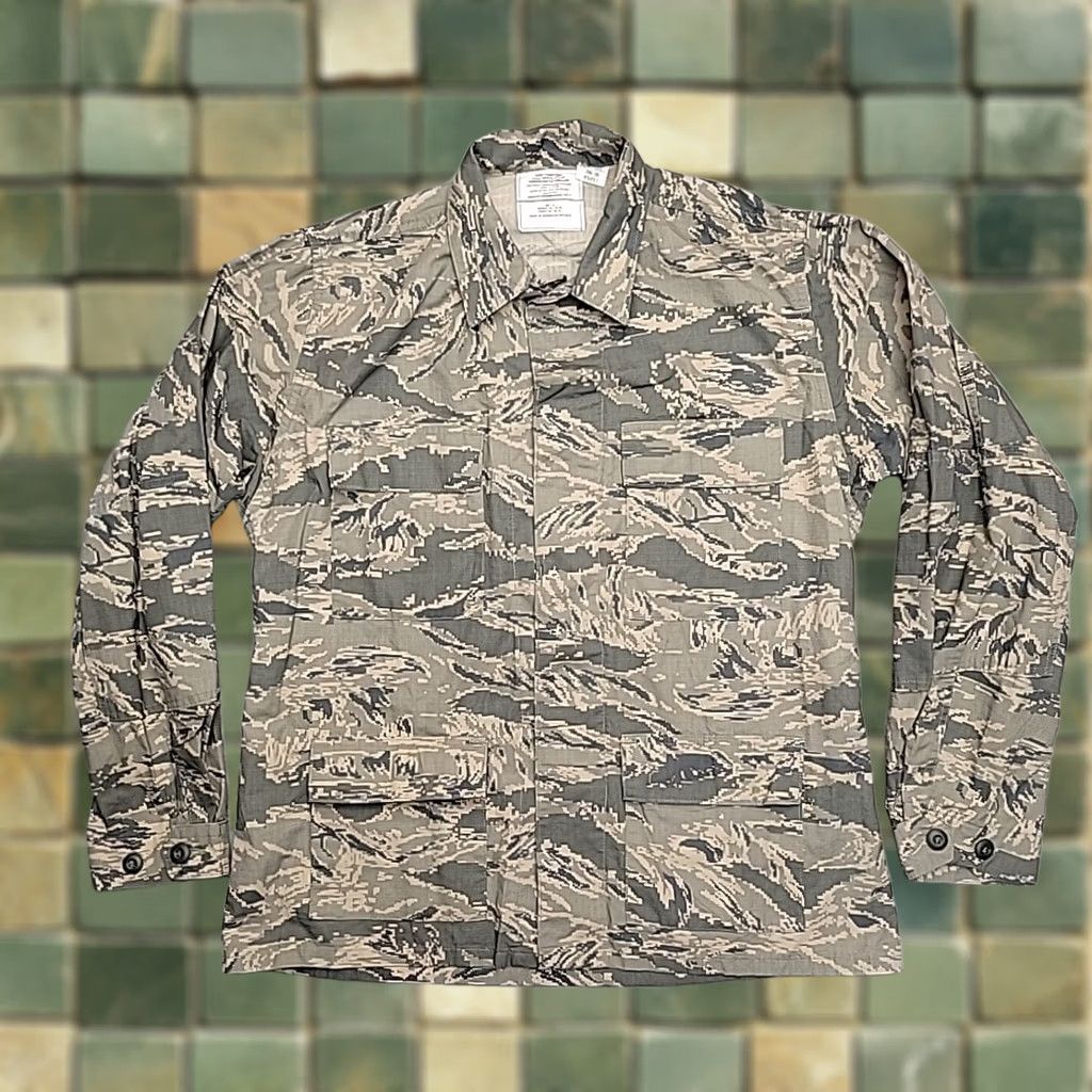 Propper VINTAGE US Air Force ABU Camo Jacket Mens 42L Tiger Stripe Digital Military Coat BDU Size US XS / EU 42 / 0 - 1 Thumbnail