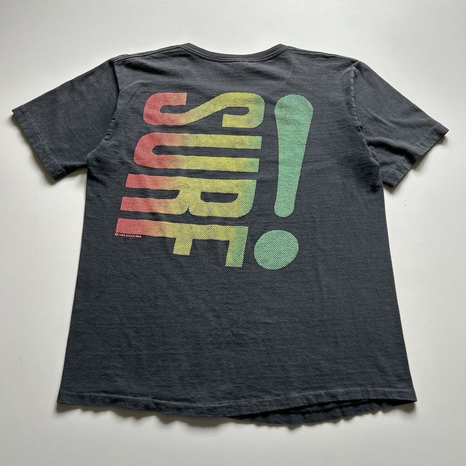 Vintage Hobie T-Shirt 1986 80s Surf Skate Faded Black Large