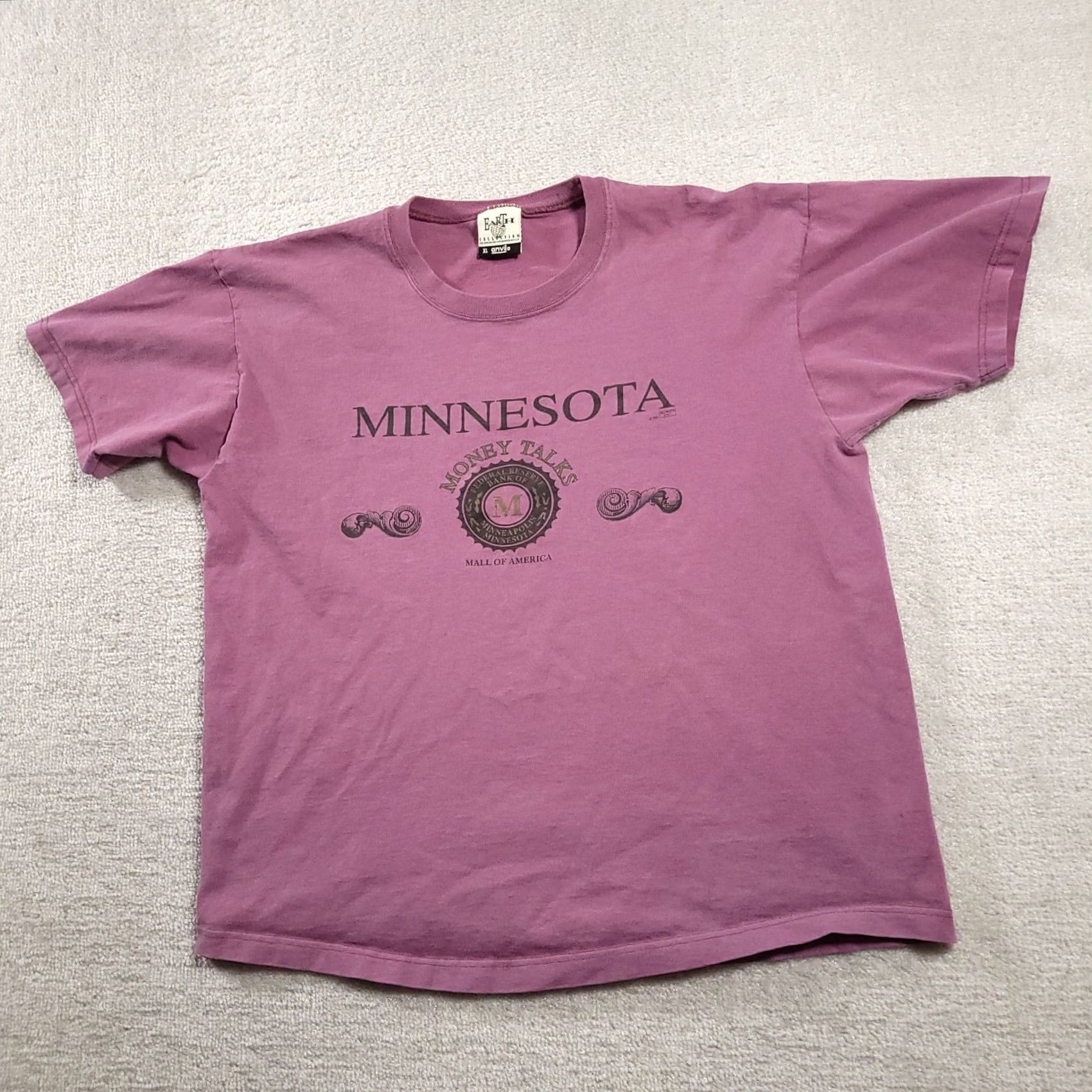 Anvil VINTAGE 1993 Mall Of America T-Shirt 90s Money Talks Adult XL Purple Mens USA T-Shirt Size US XL / EU 56 / 4 - 2 Thumbnail