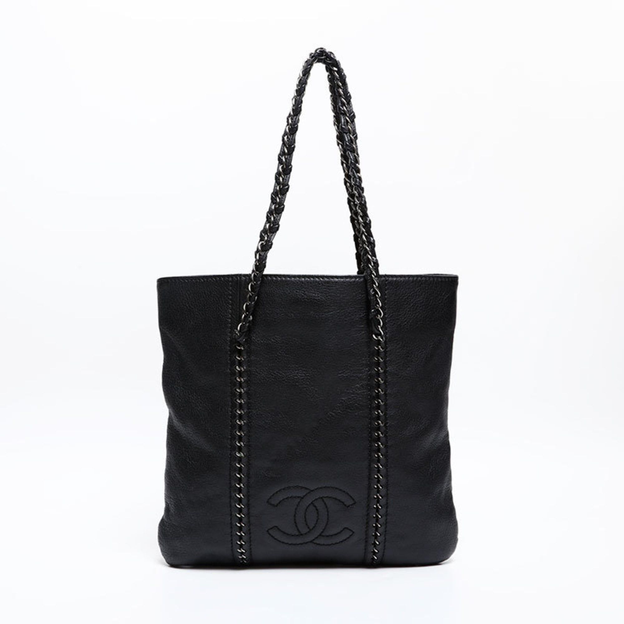 Chanel CHANEL Luxury Chain Tote Bag Black WS20302 Size ONE SIZE - 1 Thumbnail