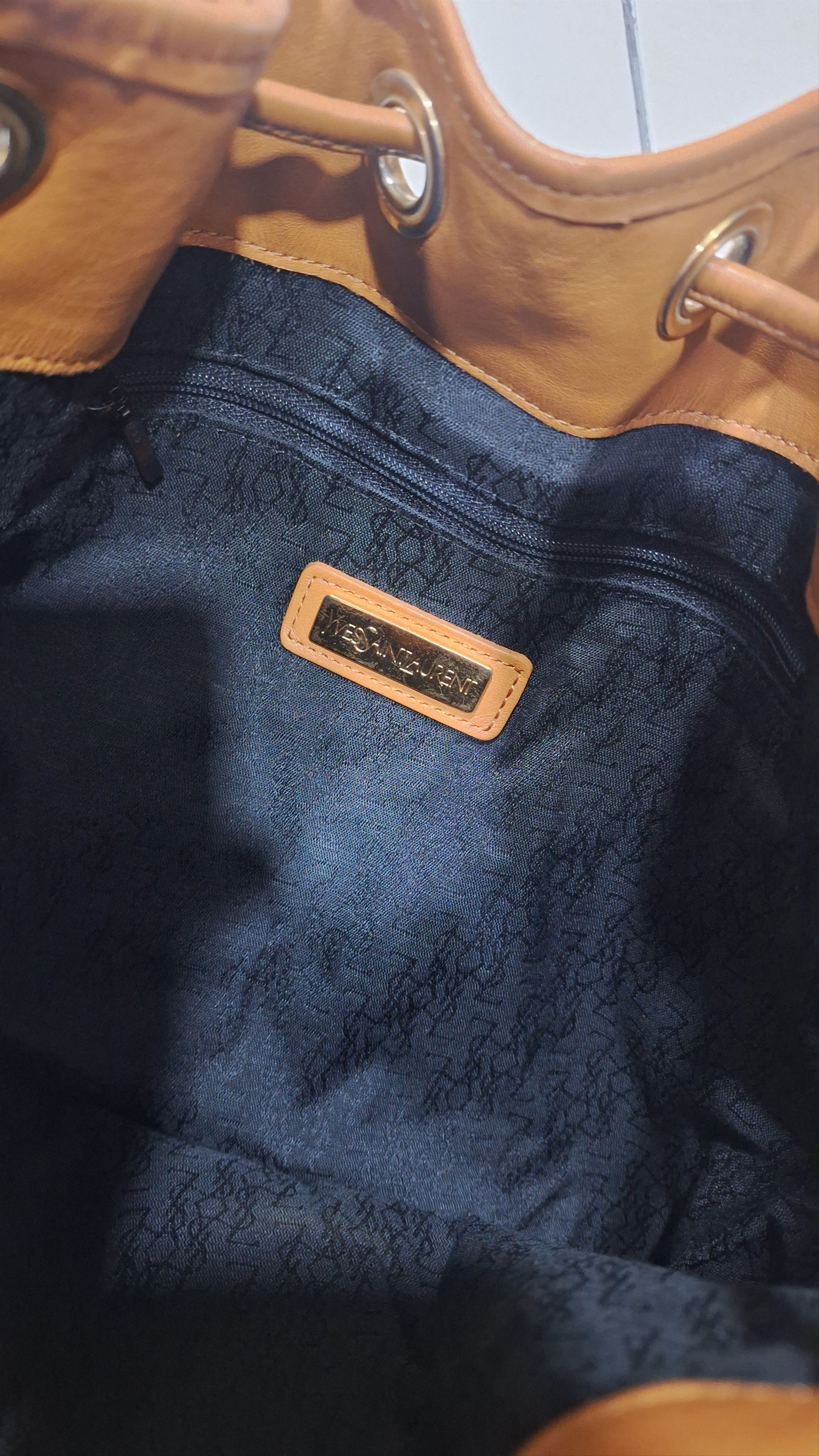 Yves Saint Laurent New Old Stock Saint Laurent YSL Black Drawstring Shoulder Size ONE SIZE - 2 Thumbnail