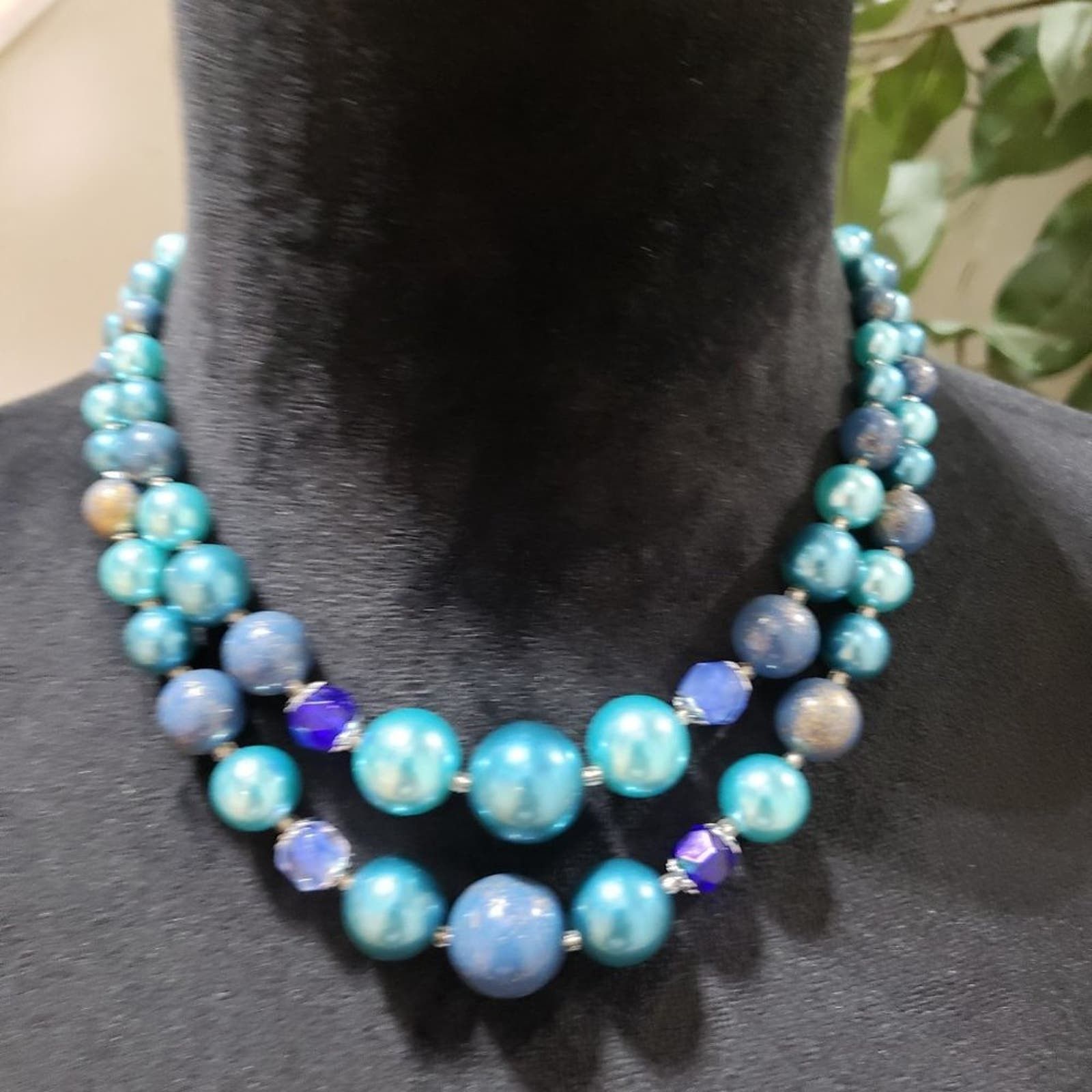 Other Womens Fashion Double Strand Pearl Rhinestones Bead Necklace Size ONE SIZE - 2 Thumbnail