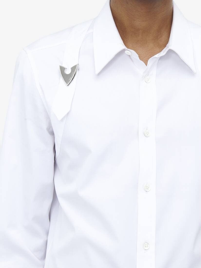 Alexander McQueen o1srvl11e0226 Arrow Harness Shirt In White Size US M / EU 48-50 / 2 - 5 Thumbnail