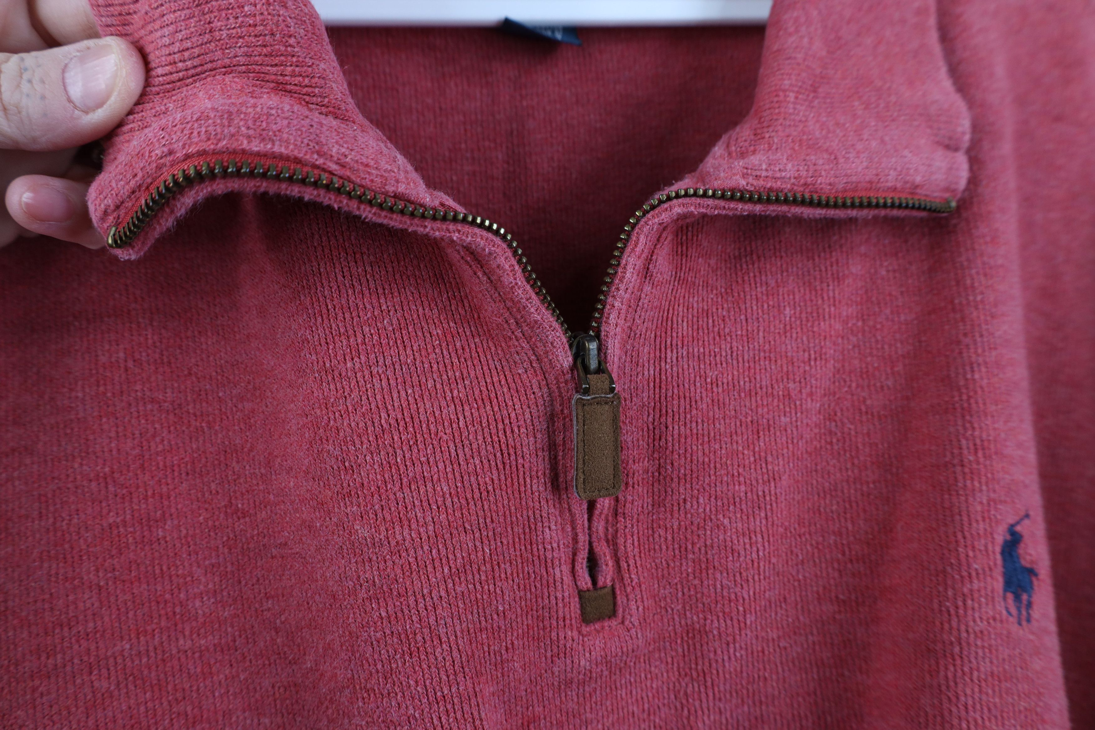 Polo Ralph Lauren Vintage 90s Ralph Lauren Ribbed Knit 1/4 Zip Sweater Red Size US XXL / EU 58 / 5 - 5 Thumbnail