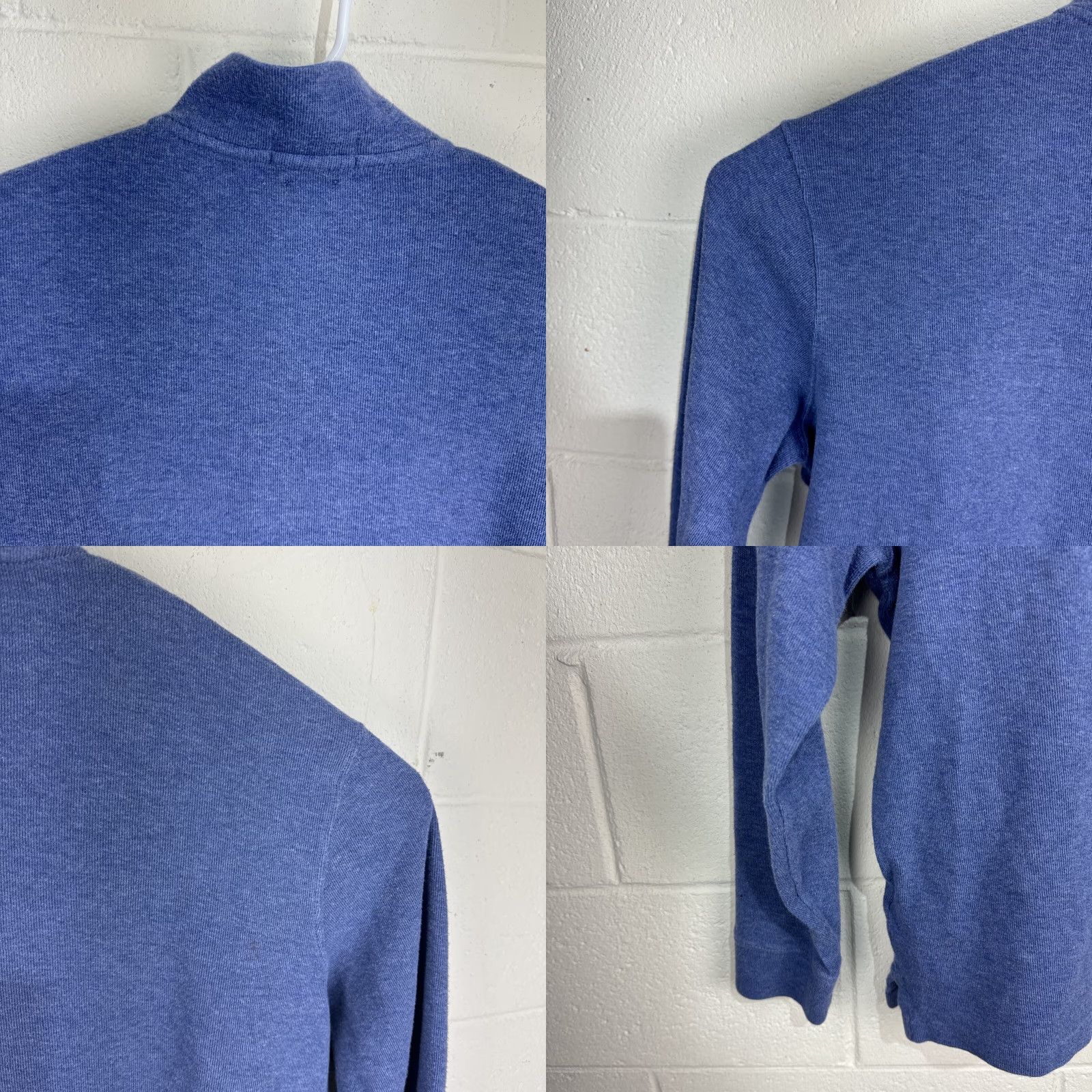 Ralph Lauren Polo Ralph Lauren Mens Sweater L 1/4 Zip Pullover Blue Polo Logo Knit Cotton Mock Neck Long Sleeve Slim Fit-Classic-Preppy Size US L / EU 52-54 / 3 - 9 Thumbnail