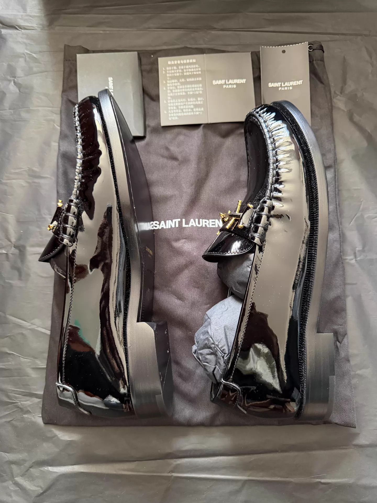Saint Laurent Paris SaintLaurentMen's Runway Patent Leather Horsebit Loafers Ｑ23 Size US 8 / EU 41 - 2 Thumbnail
