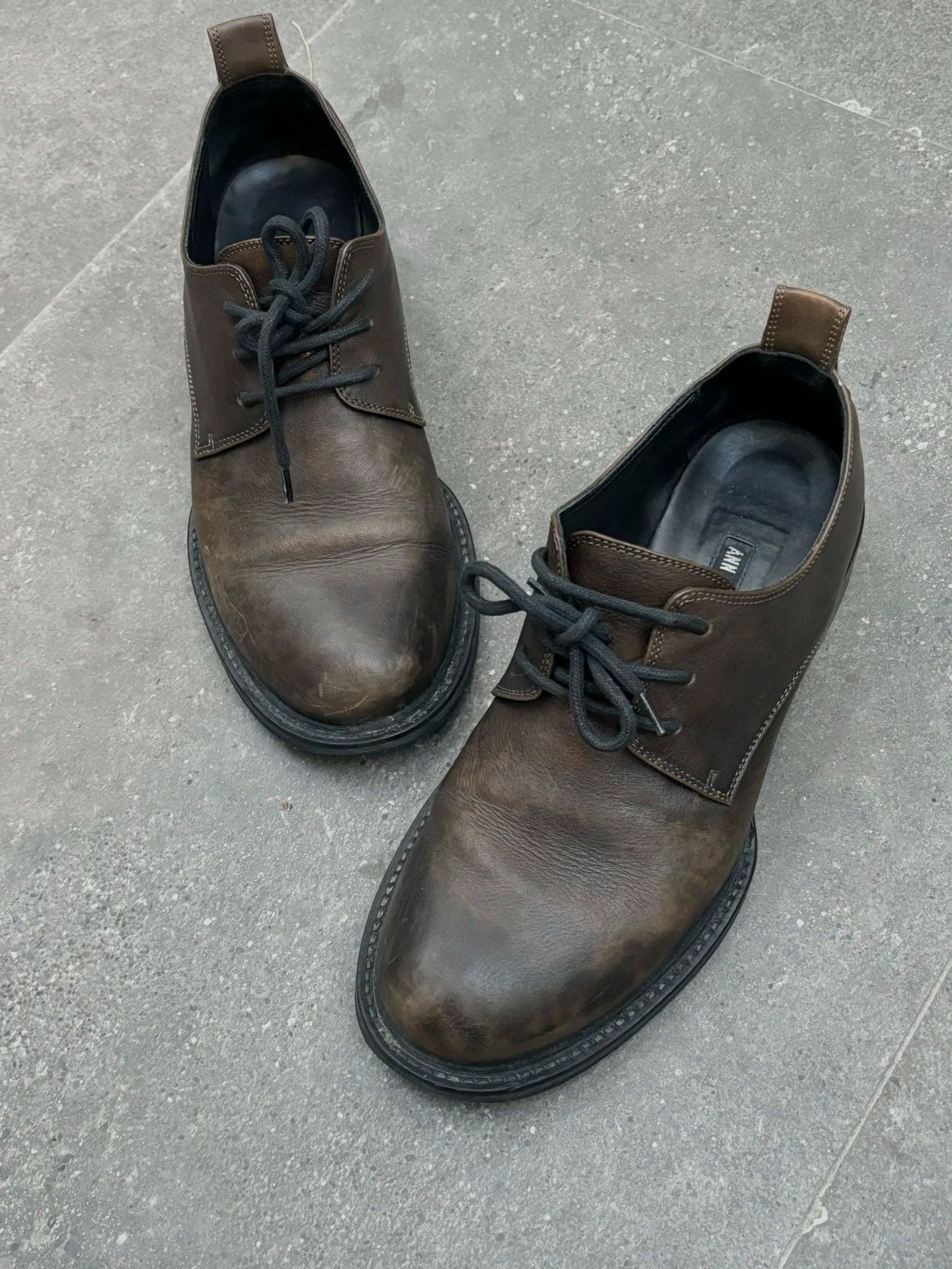 Ann Demeulemeester Ann Demeulemeester Aged Tea-Dyed Derby Shoes 37 (Runs big) Size US 6.5 / IT 36.5 - 2 Thumbnail