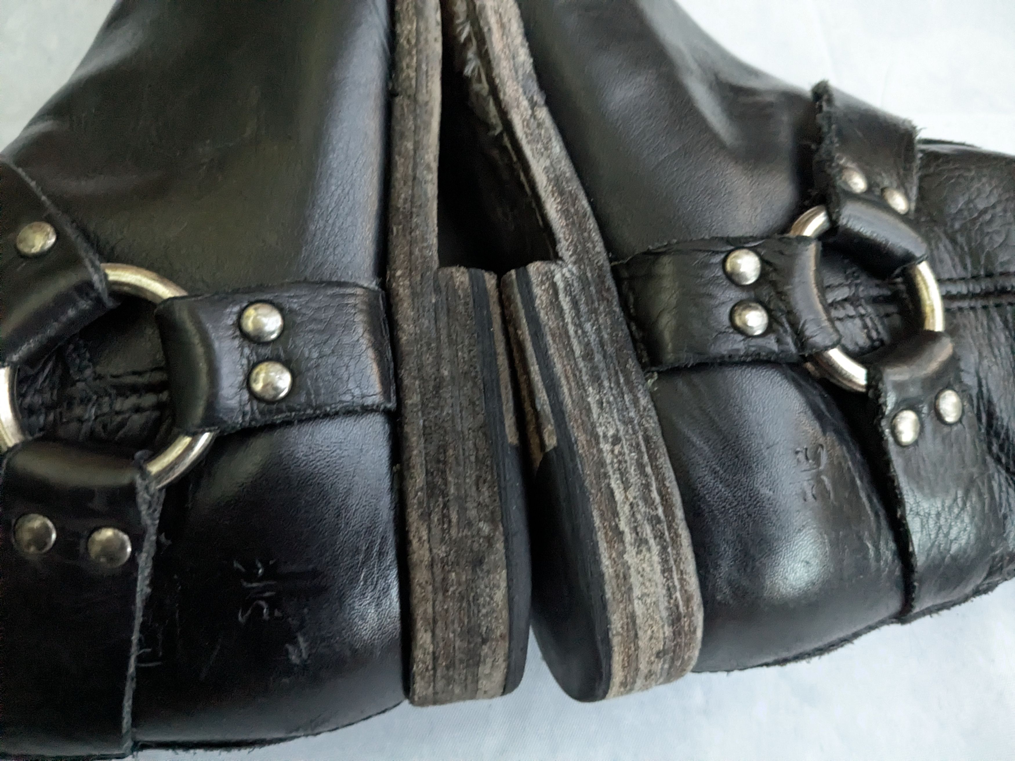 Frye Frye Harness Boots Black 7 Leather Back Zip Size US 7 / EU 40 - 10 Thumbnail