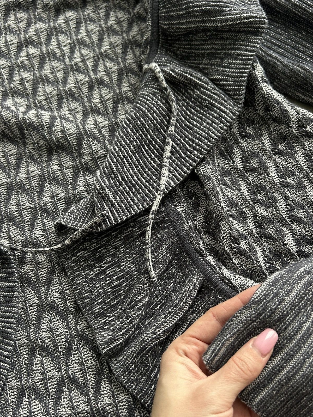 Japanese Brand × Vintage Vintage Grey Y2K Ruffle Knit Cardigan Office 00s Size M / US 6-8 / IT 42-44 - 9 Thumbnail