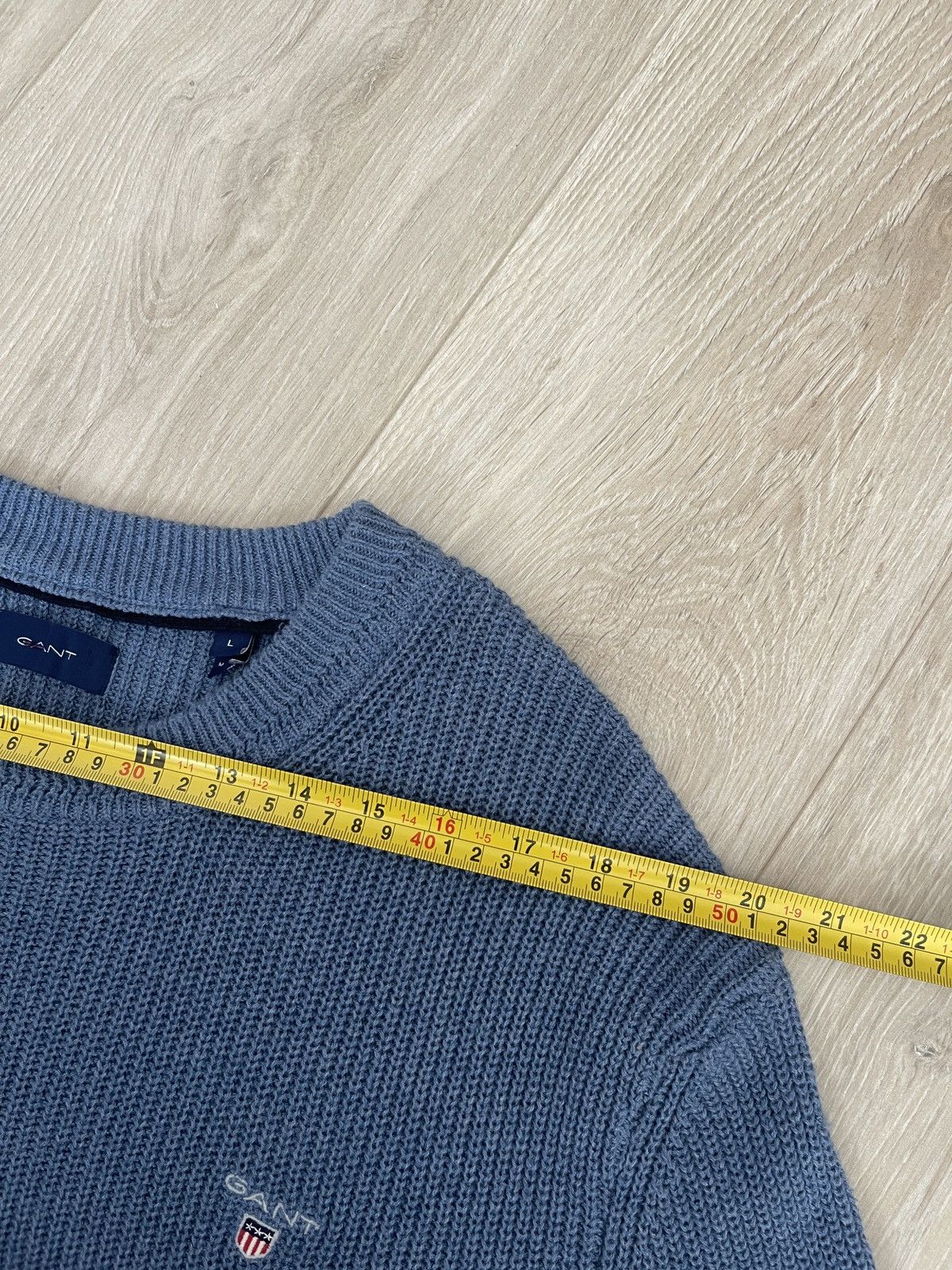 Gant Sweater wool Gant blue casual jumper knit crew neck Size US L / EU 52-54 / 3 - 9 Thumbnail