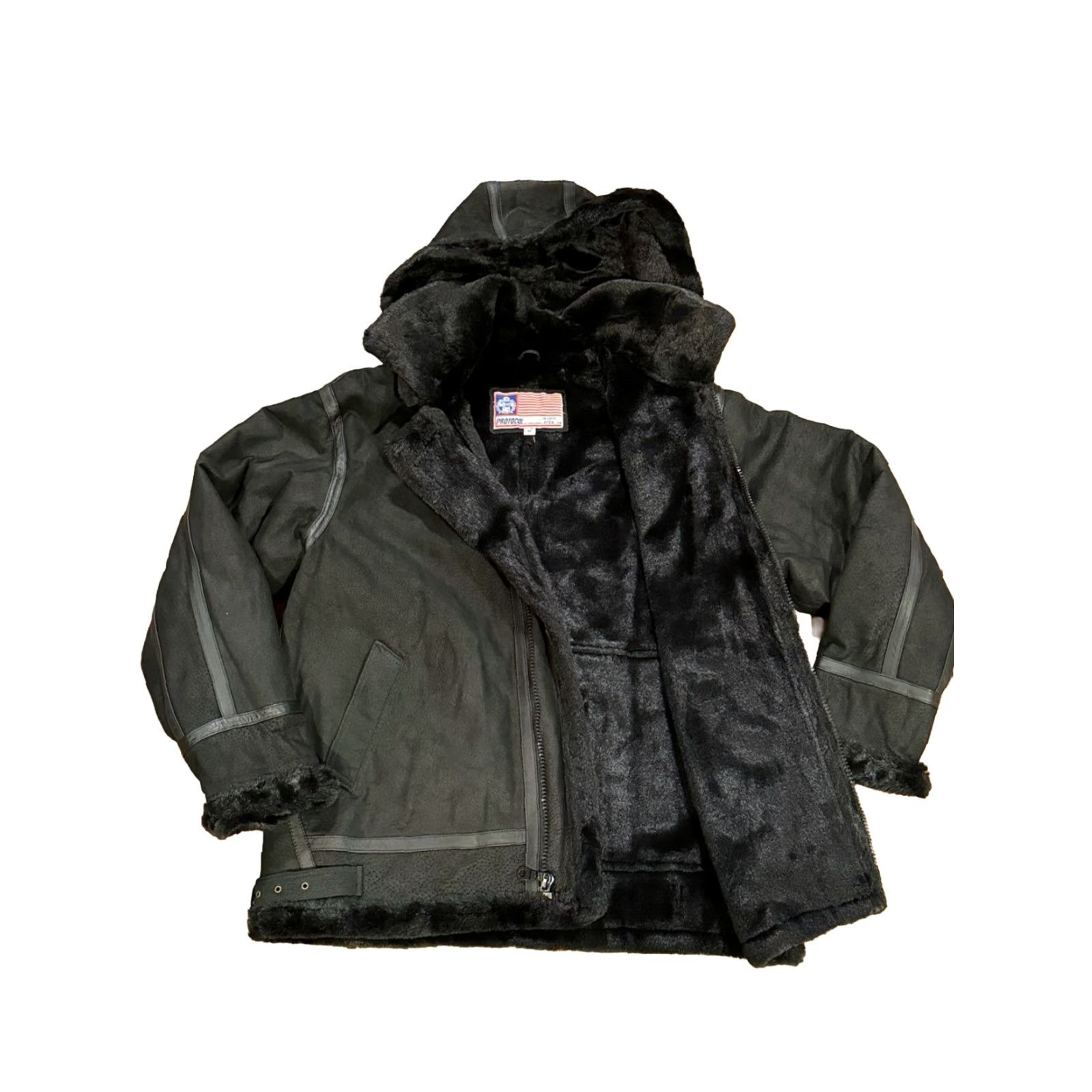 Vintage VINTAGE Protocol USAF G-8 Leather Flight Bomber Jacket Black Med Mens M Full Zip Shearling Panc Pan United Flyer's Size US M / EU 48-50 / 2 - 6 Thumbnail