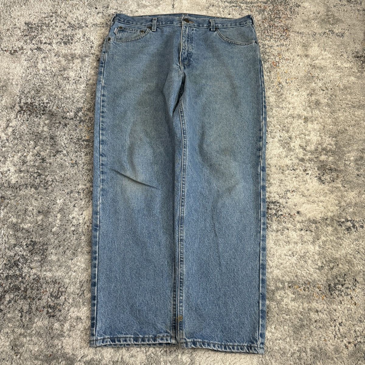 Carhartt × Vintage Vintage 90s Carhartt light wash wide leg workwear jeans Size US 36 / EU 52 - 2 Thumbnail
