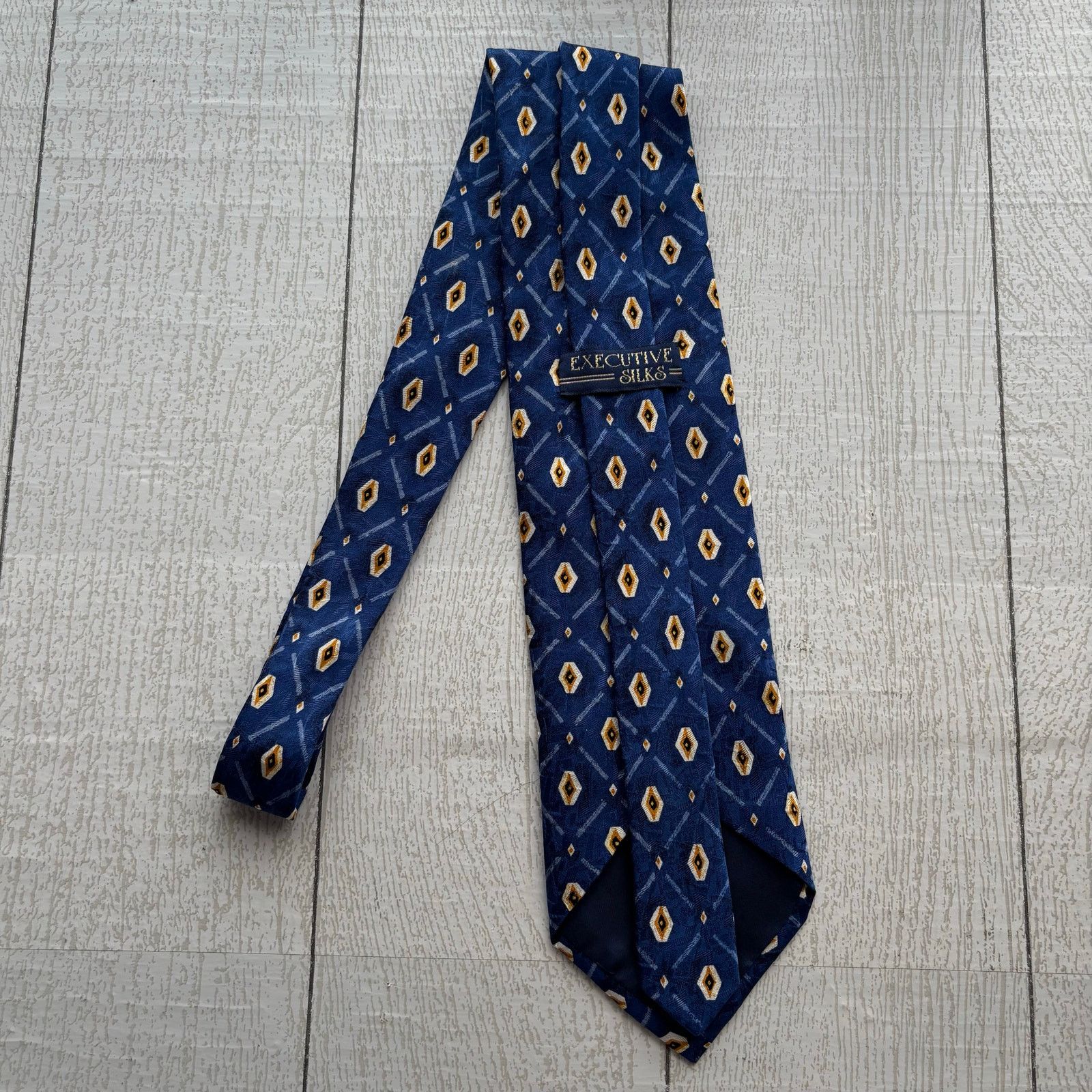 Other Executive Silks Blue Diamond Silk Tie Size ONE SIZE - 4 Thumbnail