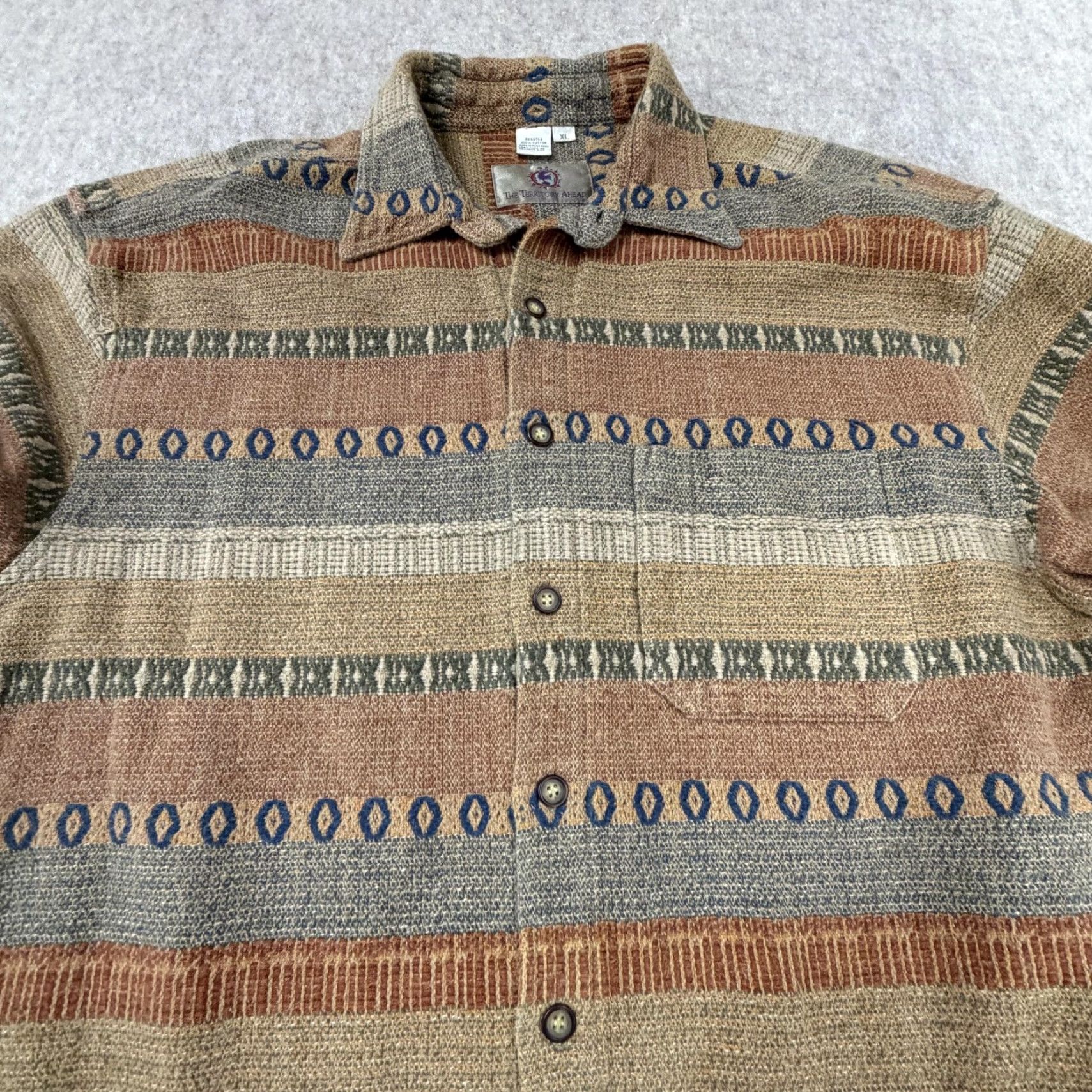 The Territory Ahead VINTAGE The Territory Ahead Shirt Mens XL Brown Tan Blue Boho Southwestern 90s Size US XL / EU 56 / 4 - 3 Thumbnail