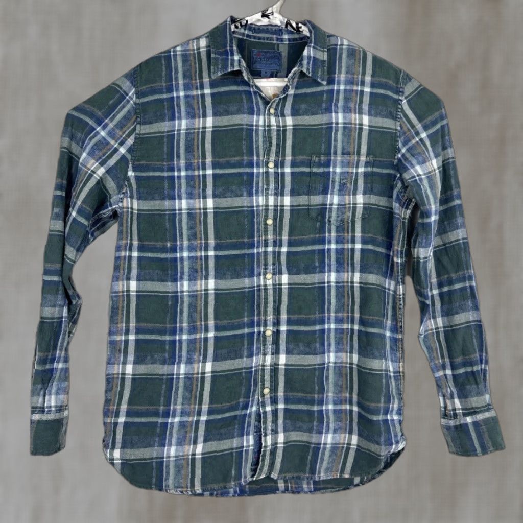 Lucky Brand Lucky Brand Shirt Mens M Classic Plaid Green Blue Pearl Snap Casual Long Sleeve Size US M / EU 48-50 / 2 - 1 Thumbnail