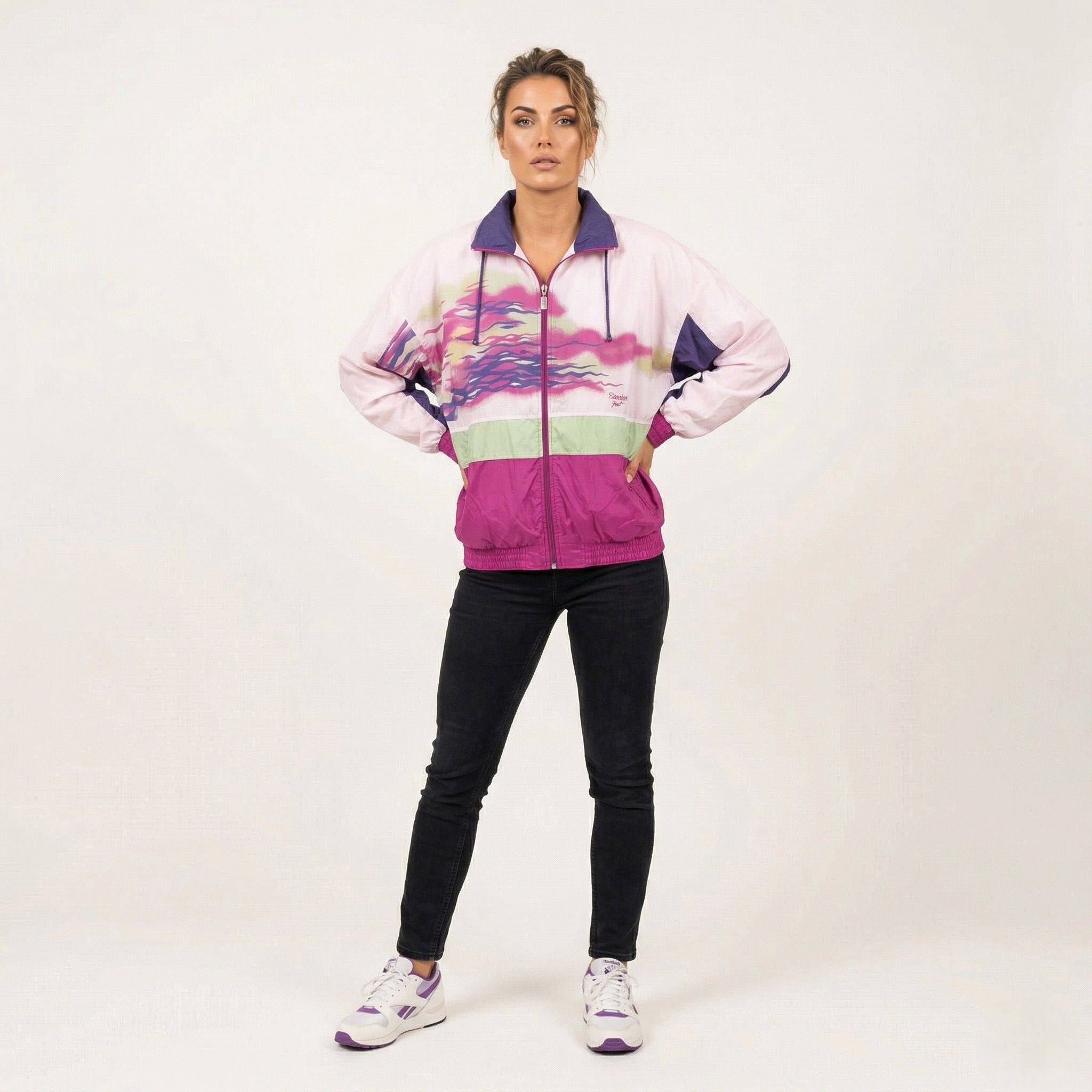 Vintage Triumph Women M Jacket Pink Nylon Vintage 1758 Size M / US 6-8 / IT 42-44 - 1 Thumbnail