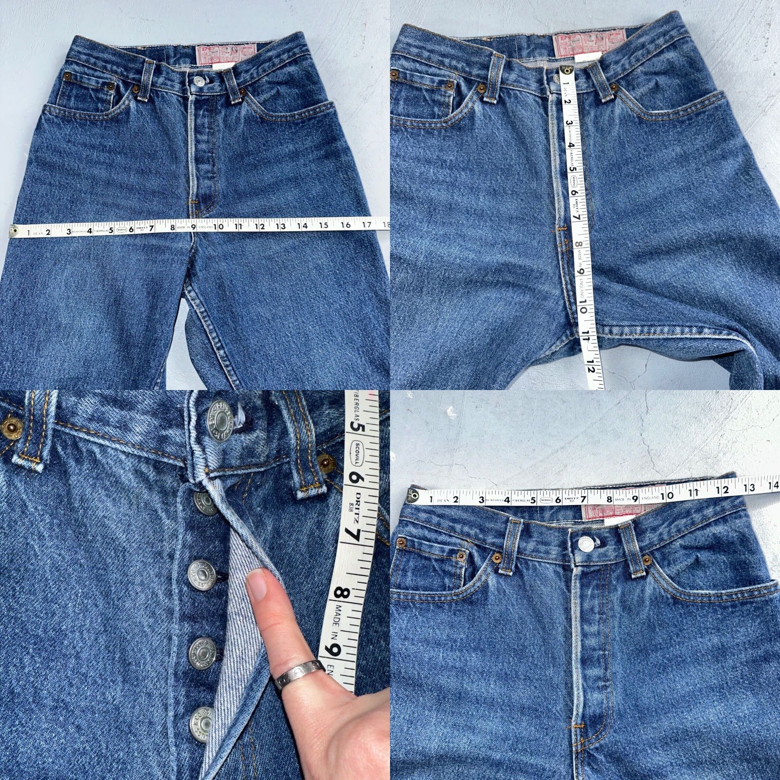 Levi's VINTAGE Levis 501 Jeans 80s USA Blue Straight Leg XX Med Wash 26501 25x27 Size 42" / US 20 - 8 Thumbnail