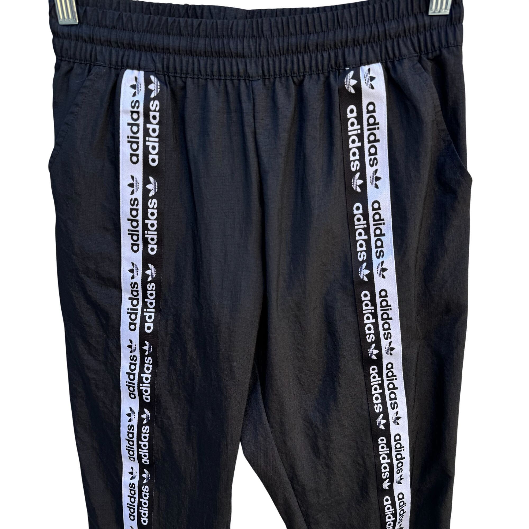 Adidas Adidas Originals Womens Black Logo Tape Track Jogger Pants A Size 27" / US 4 / IT 40 - 3 Thumbnail