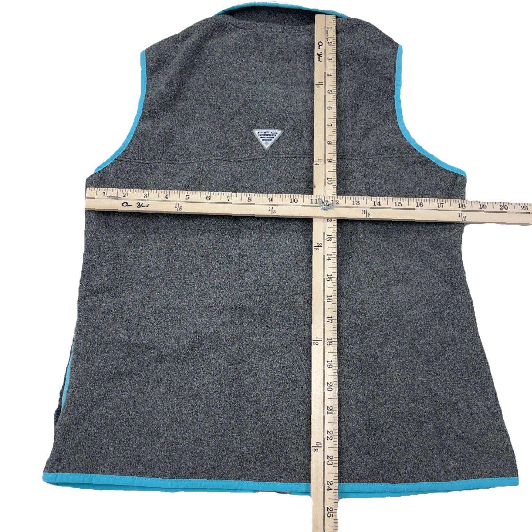 Layer 8 Columbia PFG Vest Women Medium Gray Blue Fleece A58 Size M / US 6-8 / IT 42-44 - 7 Thumbnail