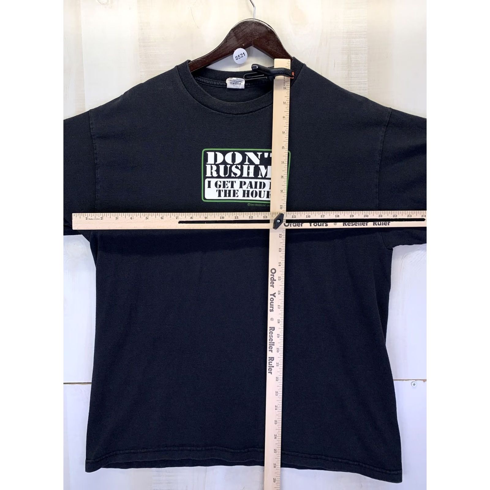 Delta VINTAGE Delta Shirt Mens Large Black Dont Rush Me I Get Paid By The Hour 2003 Y2K Graphic Short Sleeve Crew Neck T-Shirt Size US L / EU 52-54 / 3 - 2 Thumbnail
