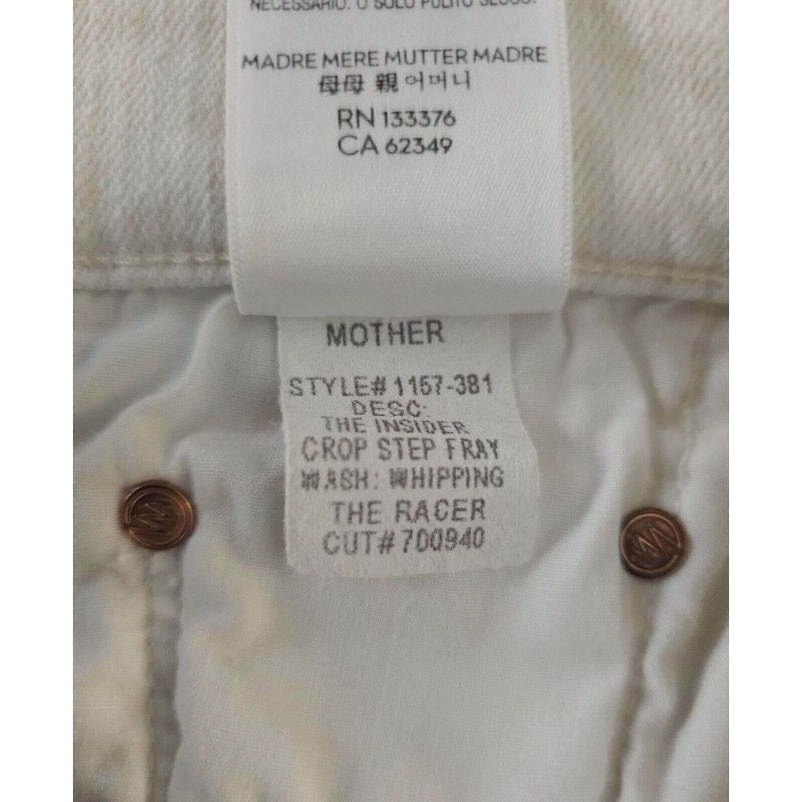 MOTHER Mother Jeans 26 Insider Crop Step Fray Whipping The Racer Size 26" / US 2 / IT 38 - 9 Thumbnail