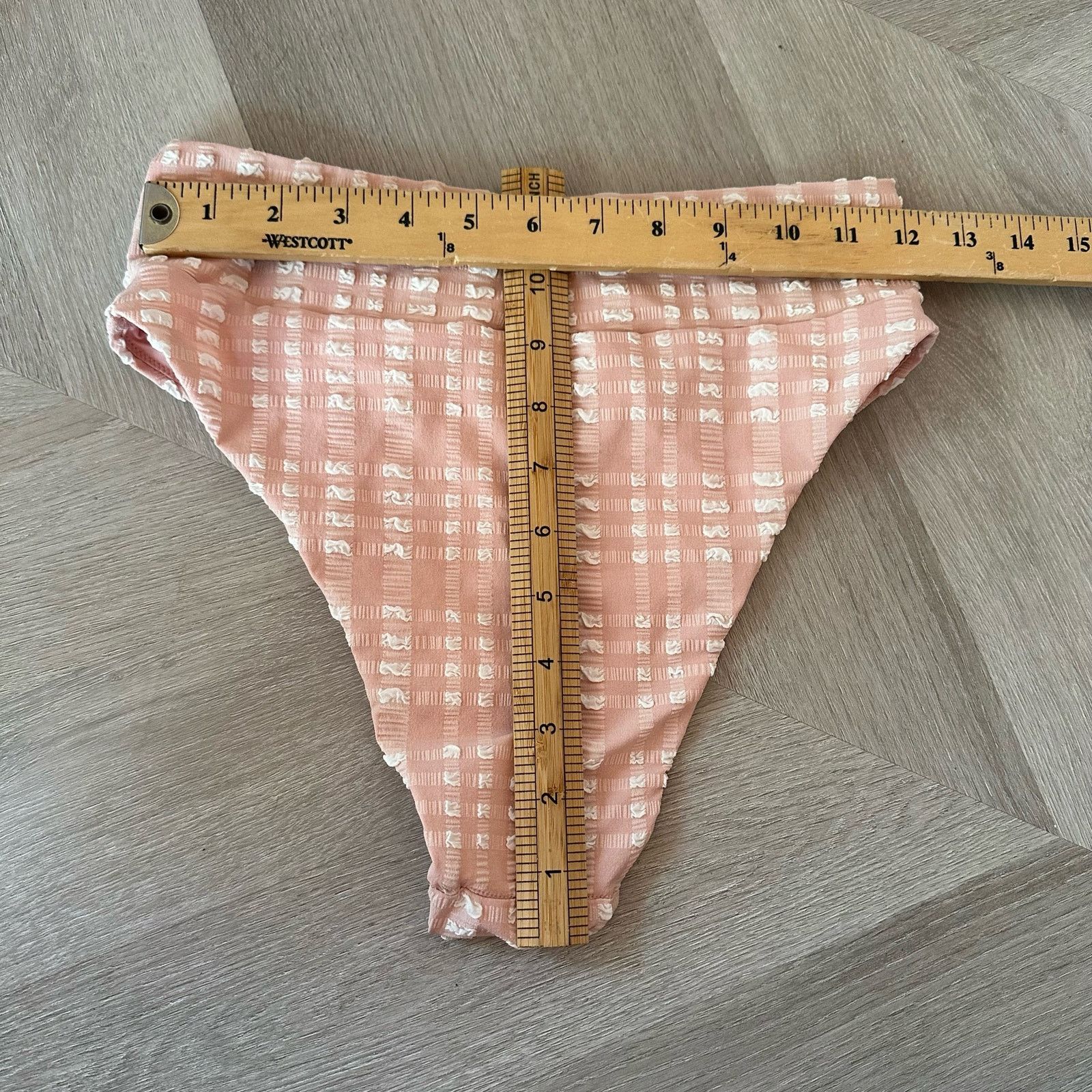 Other Aerie Plaid High Cut Cheeky Swim Bikini Bottoms Pink S Size ONE SIZE - 6 Thumbnail