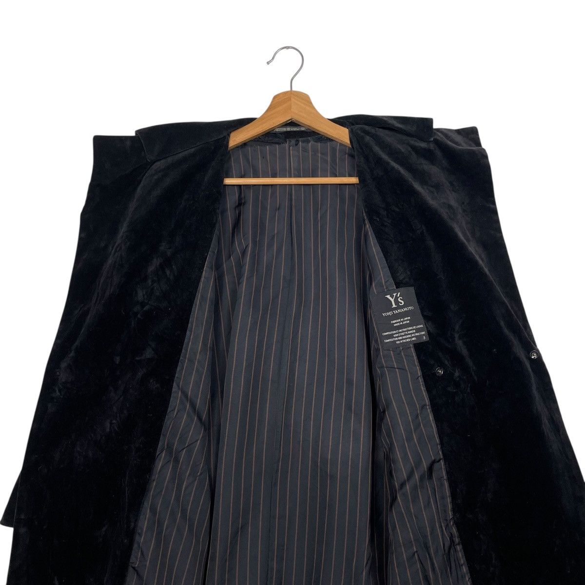 Yohji Yamamoto Y’s Yohji Yamamoto Black Velvet Long Coat Size L / US 10 / IT 46 - 13 Thumbnail