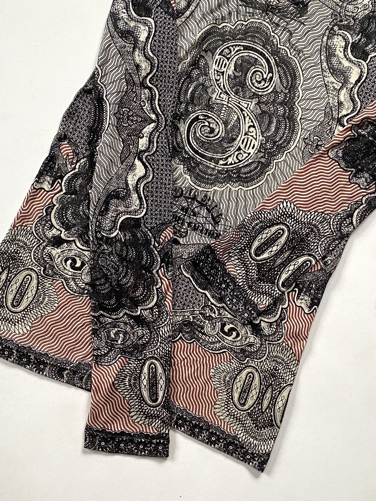 Jean Paul Gaultier SS94 Jean Paul Gaultier Dollar Banknote Tattoo Silk Mesh Top Size XS / US 0-2 / IT 36-38 - 8 Thumbnail