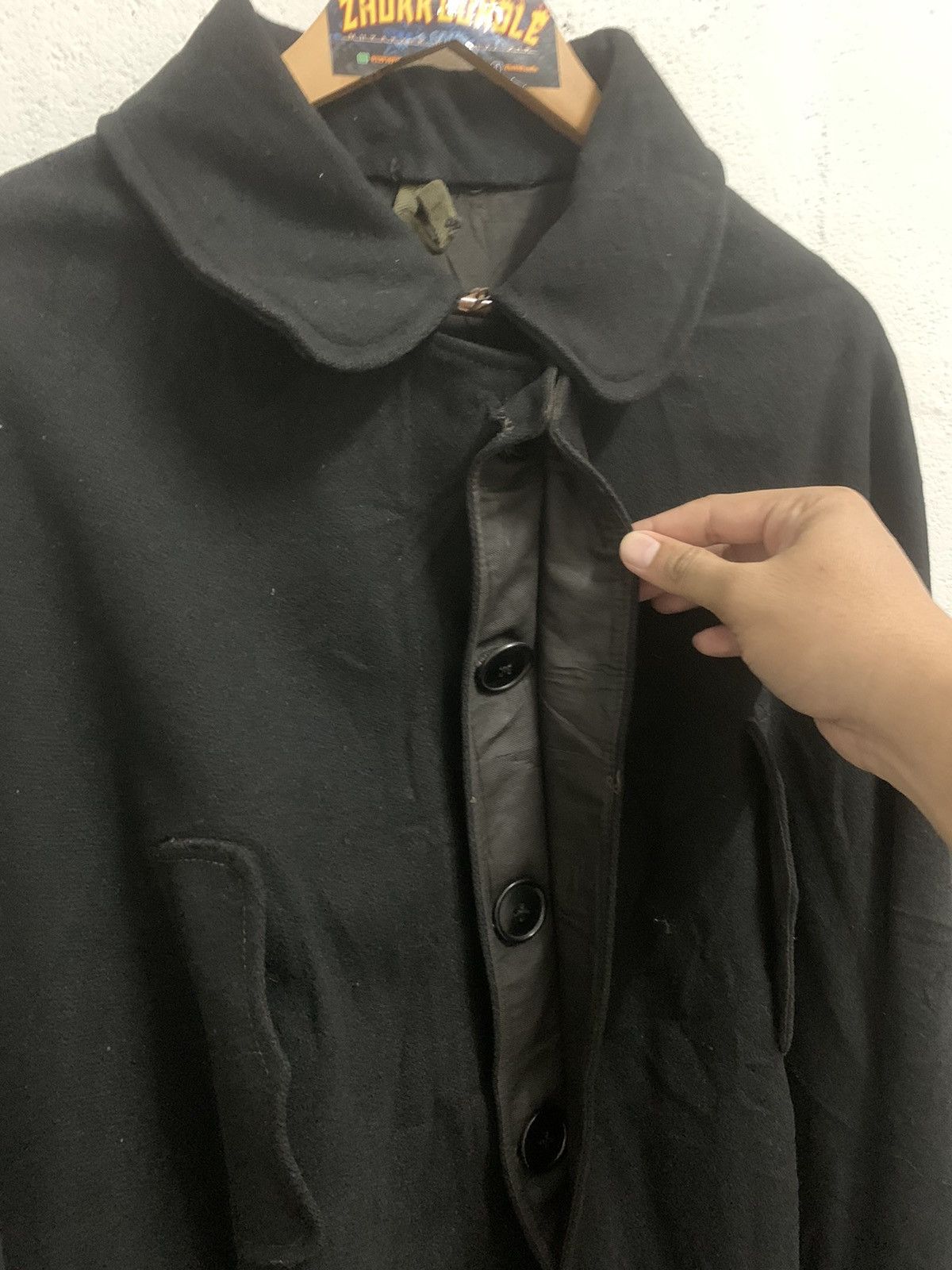Japanese Brand Vintage Cape Black Wool Size US XL / EU 56 / 4 - 9 Thumbnail