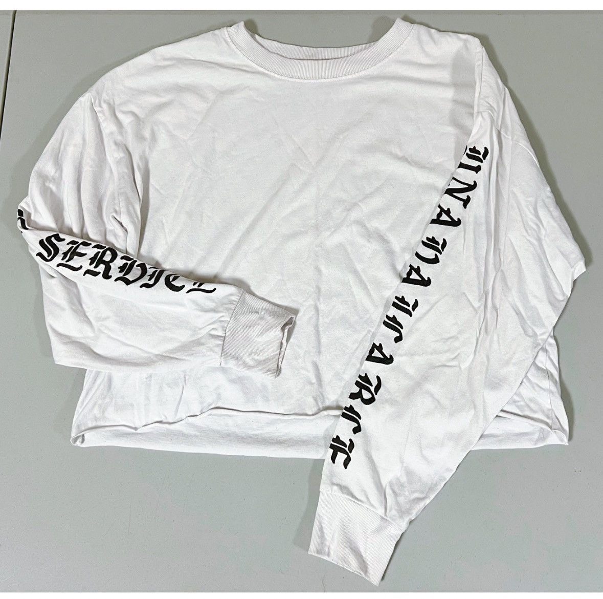 Japanese Brand White Black Long Sleeve Graphic Top Tee T-Shirt Size L 💎 Size US L / EU 52-54 / 3 - 1 Thumbnail