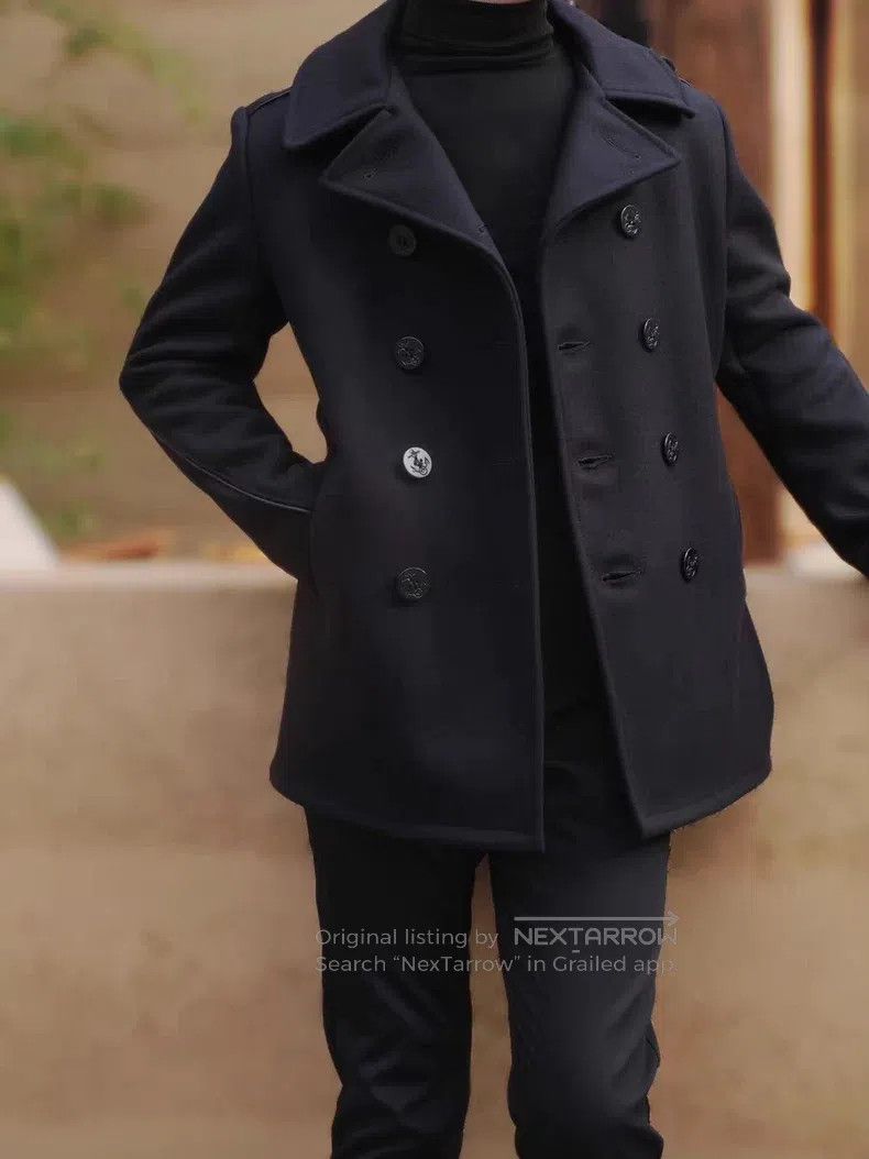 Schott Schott Classic navy woolen double-breasted coat Size US S / EU 44-46 / 1 - 2 Thumbnail