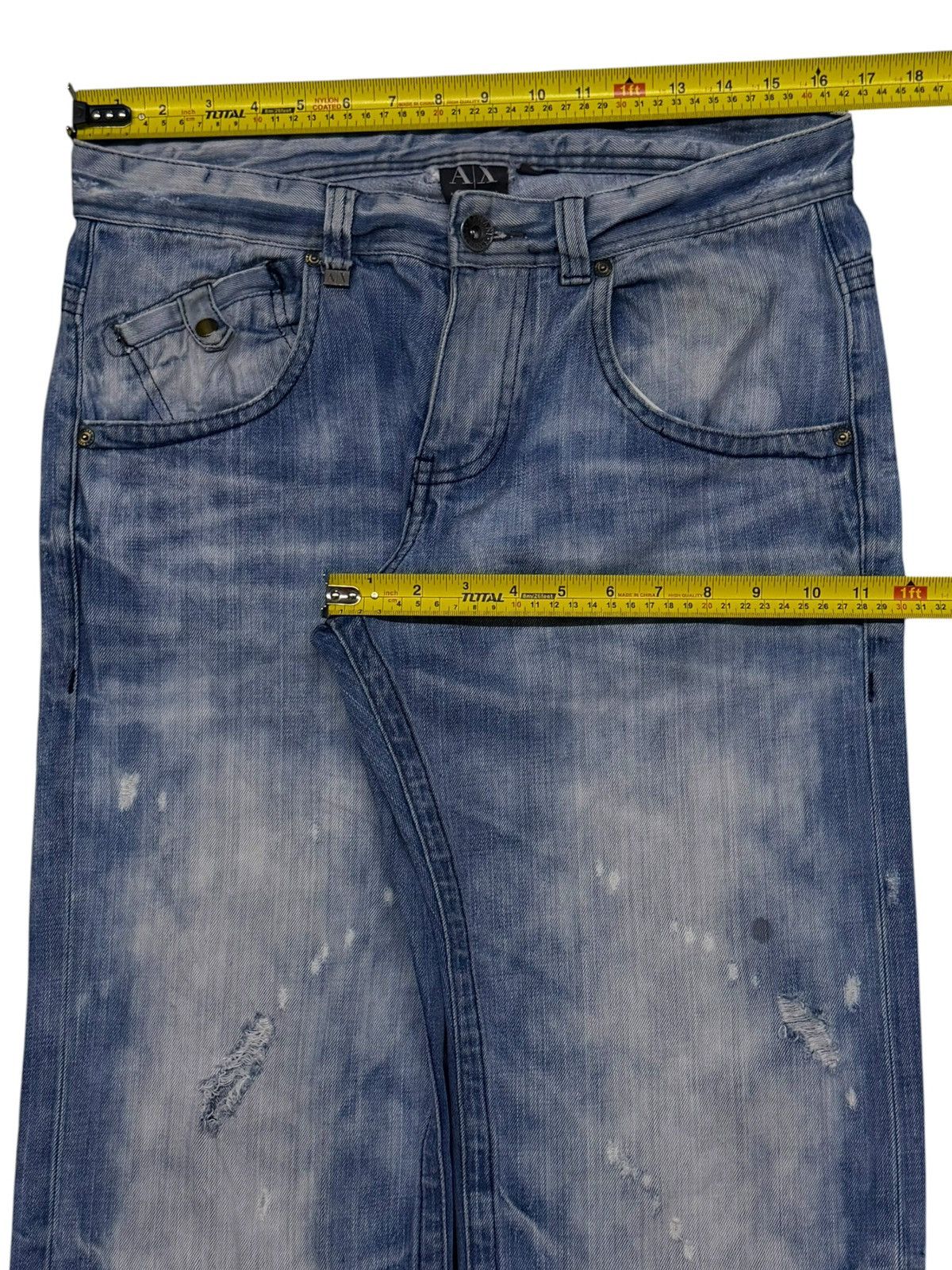 Armani Exchange Vintage Y2K Armani Exchange A|X Bleach Jeans | Faded | W33 Size US 33 - 18 Thumbnail