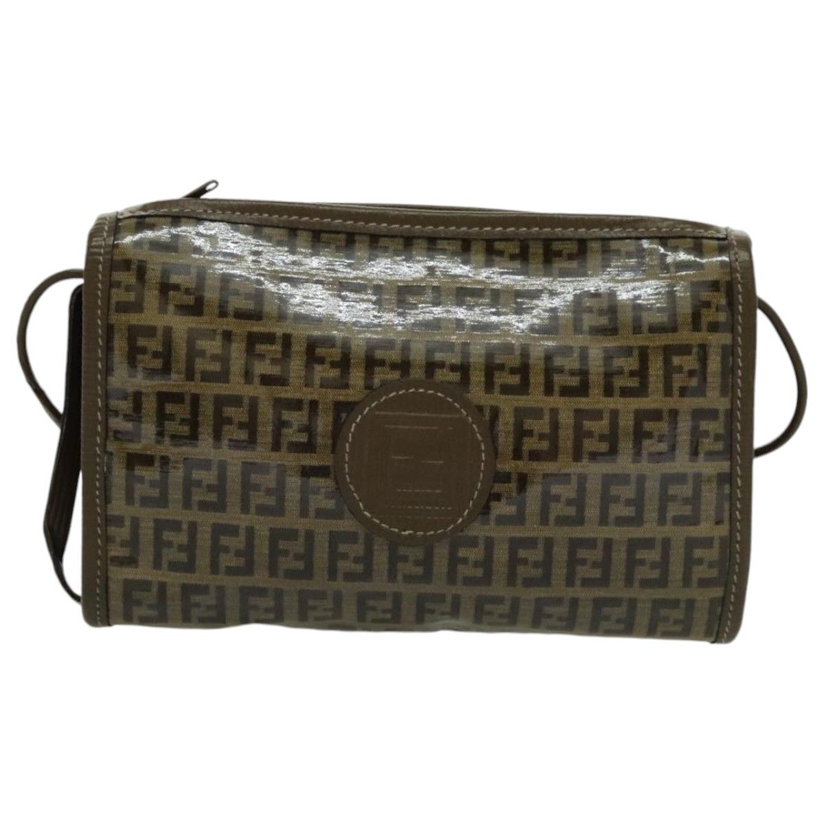 Fendi Zucchino Brown Canvas Shoulder Bag (Pre-Owned) Size ONE SIZE - 1 Thumbnail