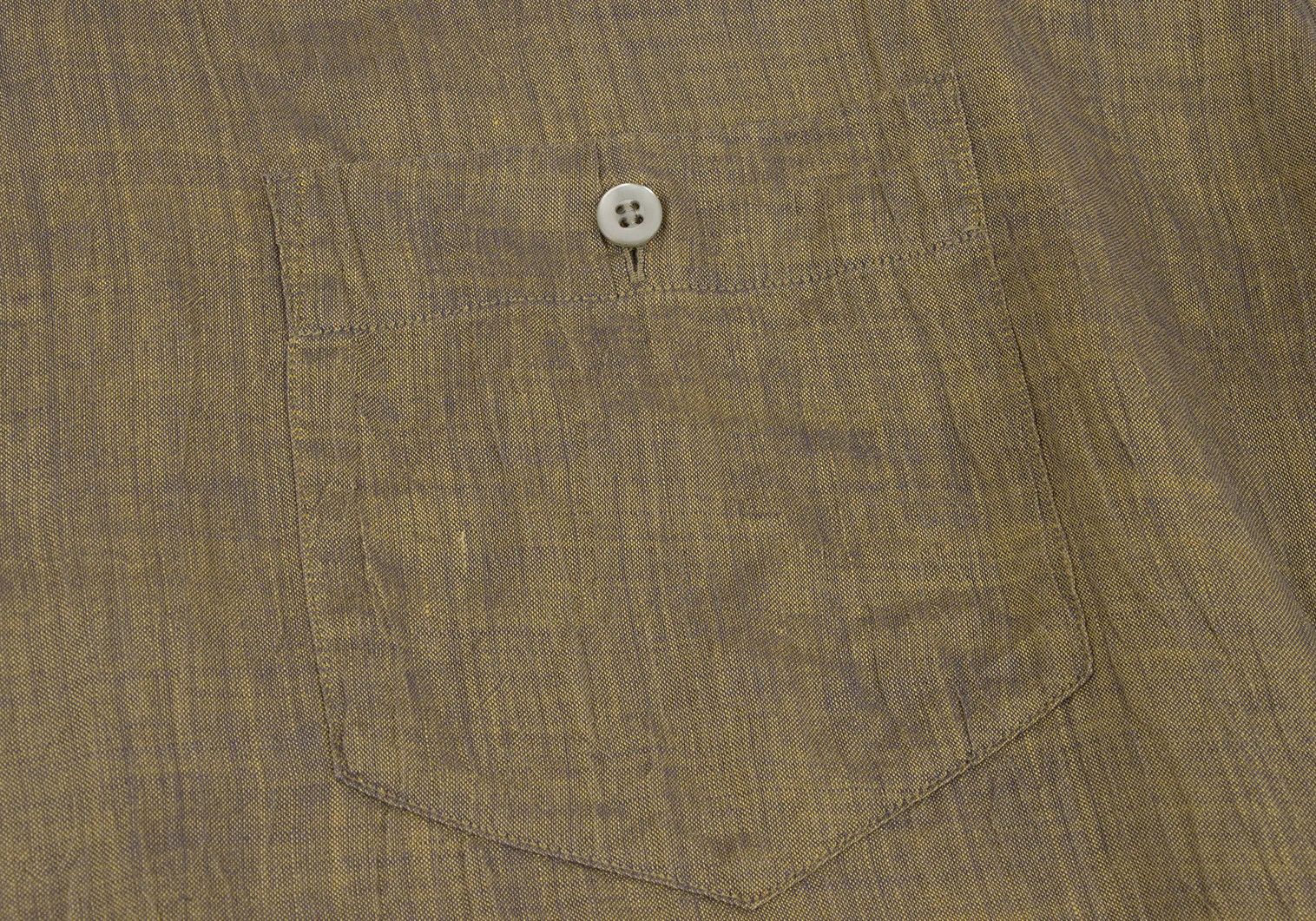 Issey Miyake Linen Long Sleeve Shirt in Yellow-Grey, Size XL Size US XL / EU 56 / 4 - 6 Thumbnail